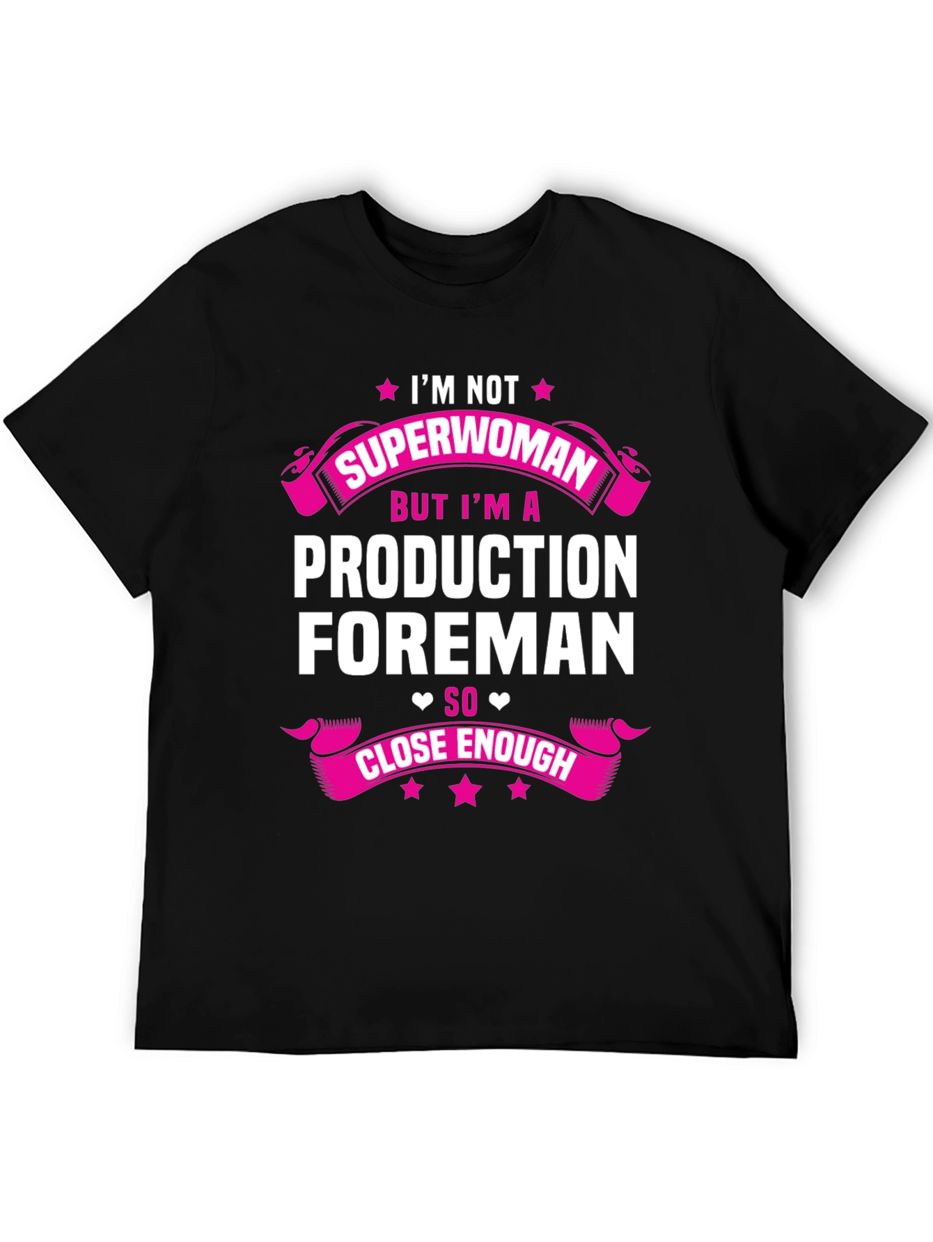 Black Production Foreman Superwoman T-Shirt view 5