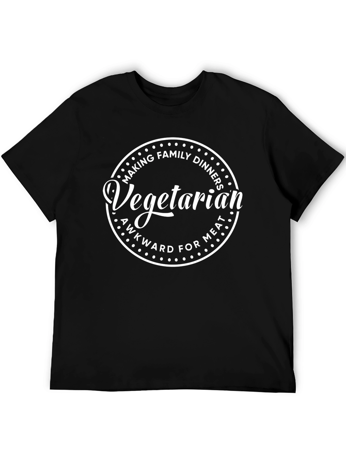 Black Vegetarian Awkward for Meat Family Dinner Tee view 5