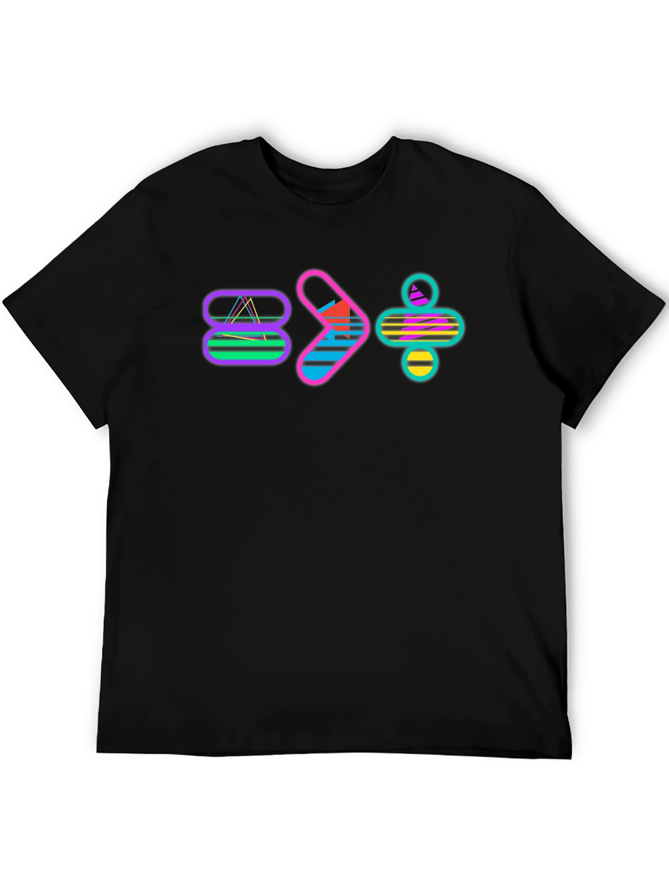 Black Retro Math Symbol T-Shirt view 5