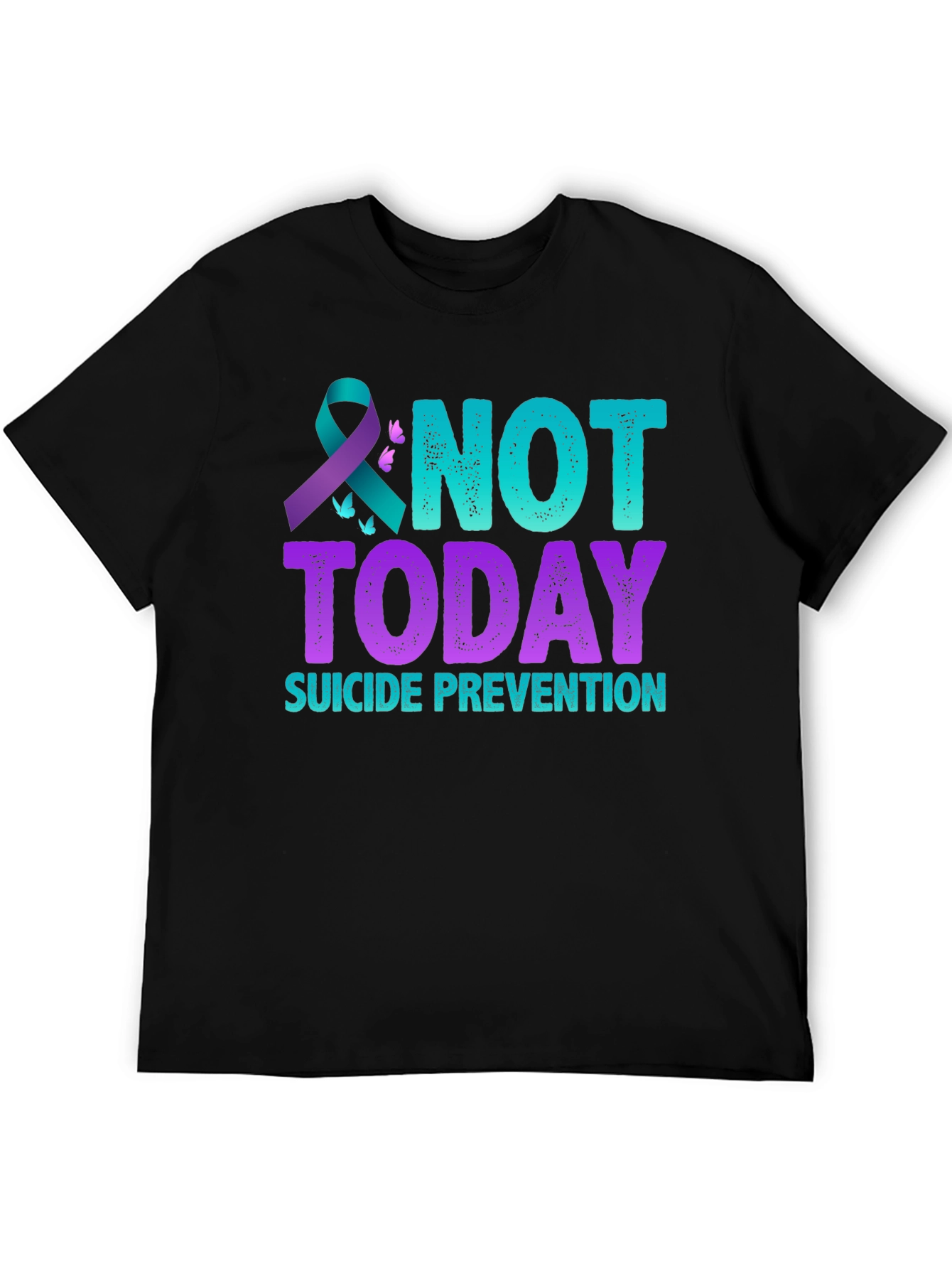 Black Suicide Prevention Awareness Graphic Tee view 5