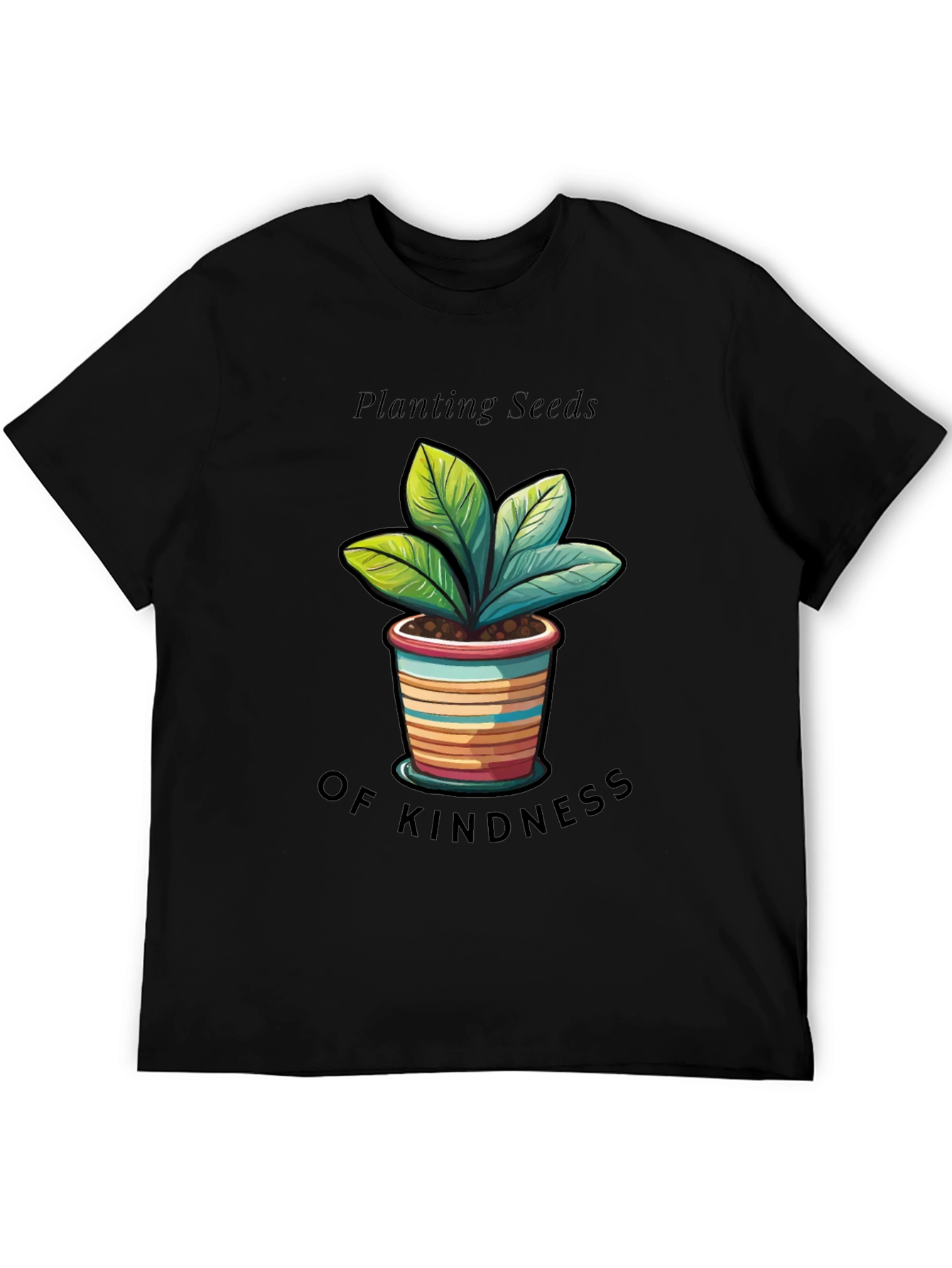 Black Planting Seeds of Kindness Graphic Tee view 5