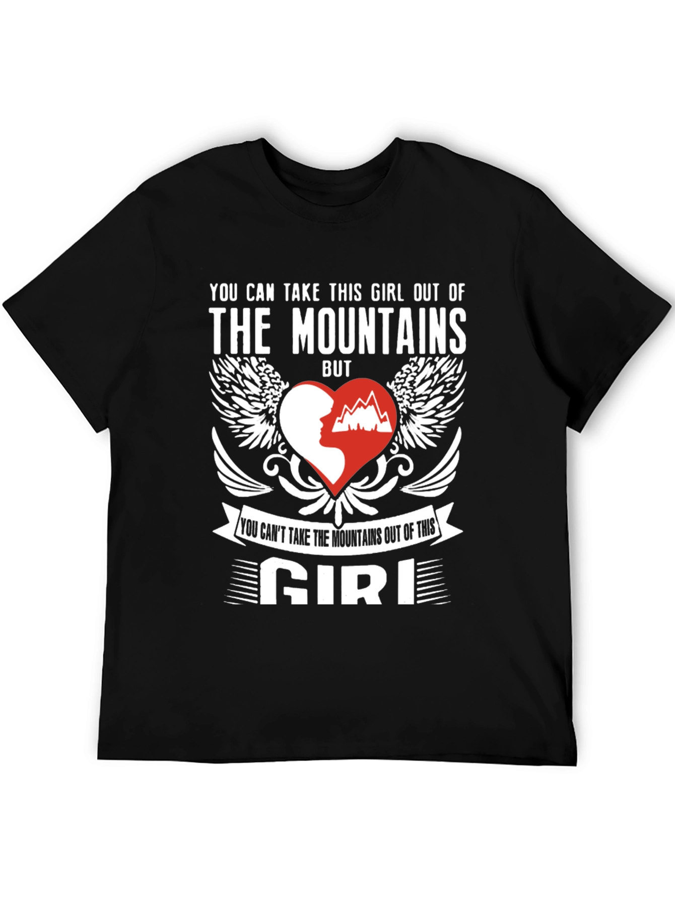 Black Mountains Girl Graphic Tee - Outdoor Adventure Shirt view 5