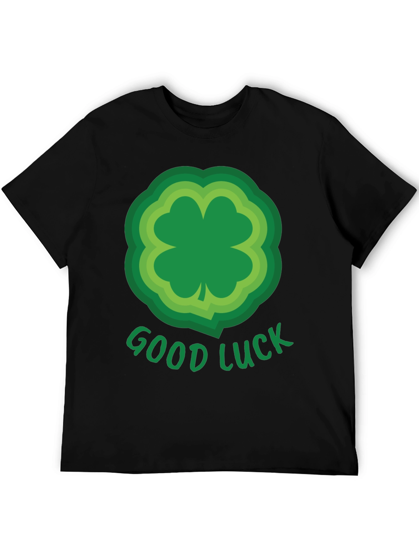 Black Good Luck Shamrock T-Shirt - St. Patrick's Day Tee view 5
