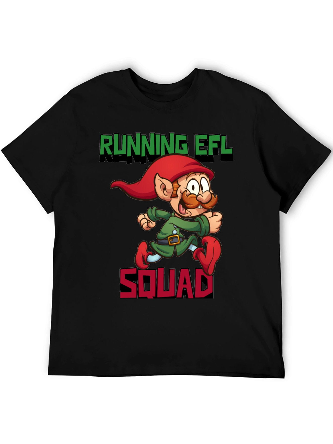 Black Running EFL Squad Graphic Tee - Black Cotton T-Shirt view 5
