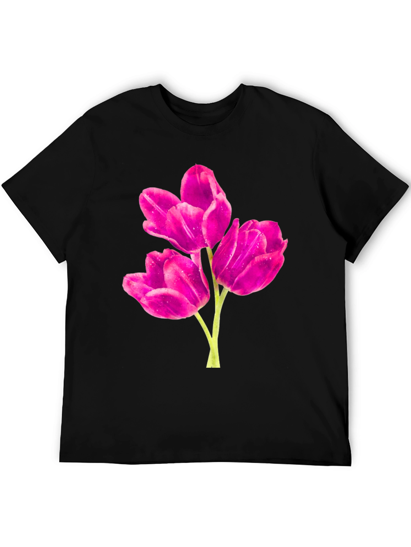 Black Floral Print Crew Neck T-Shirt view 5