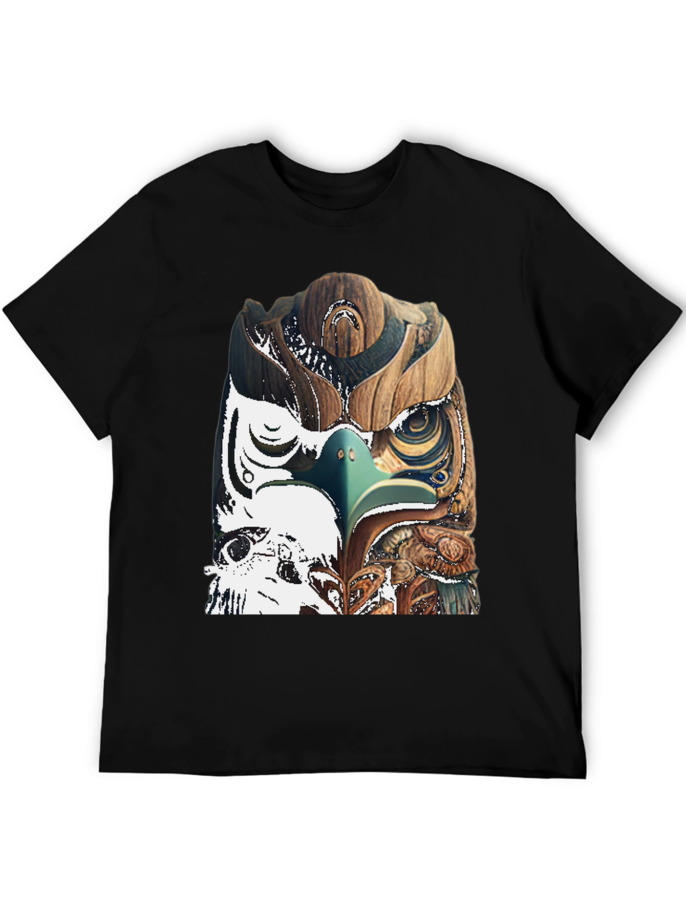 Black Wood Owl Graphic Tee - Unique Nature Style view 5