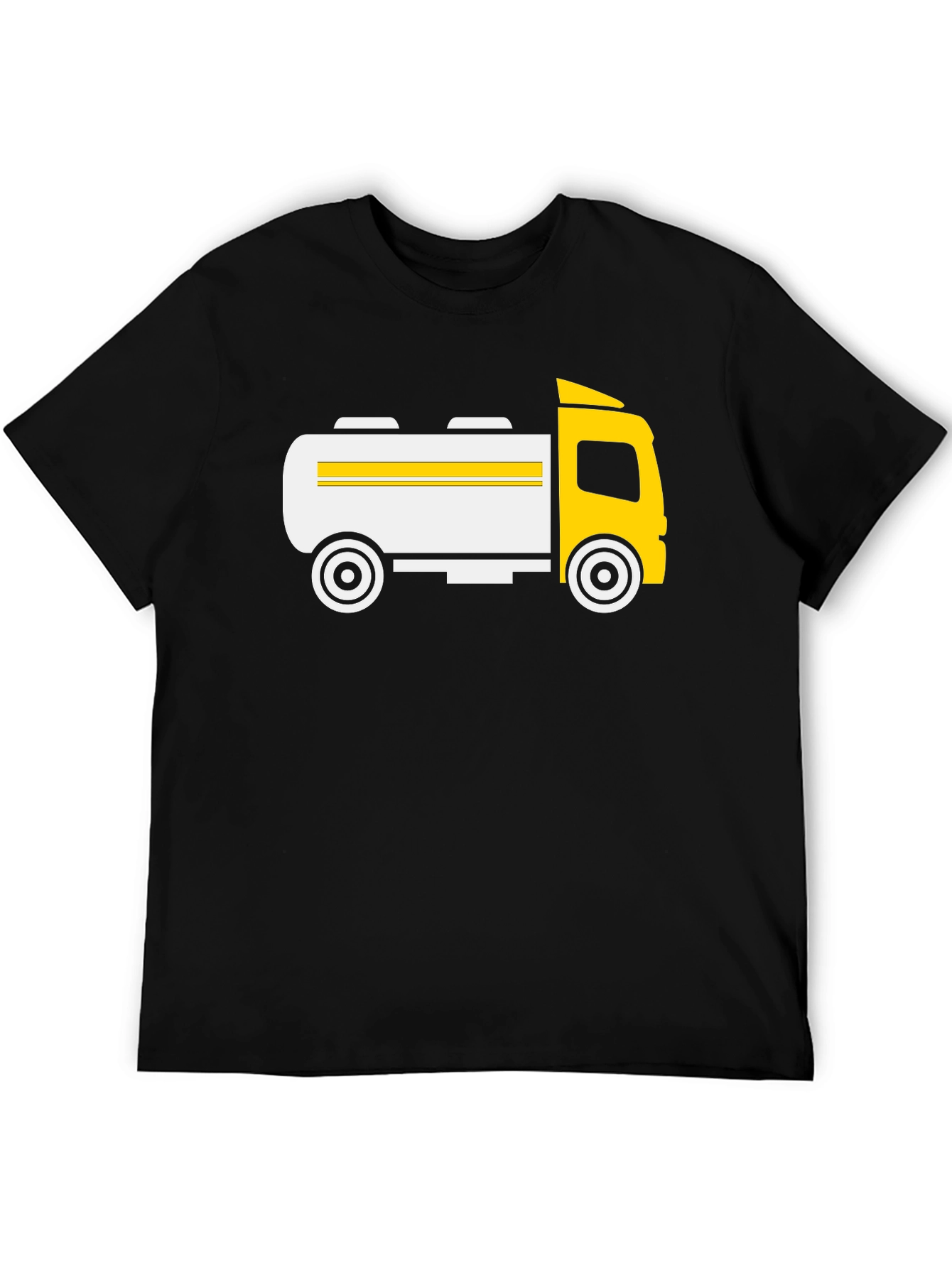 Black Fuel Tanker Truck Graphic T-Shirt - Black view 5