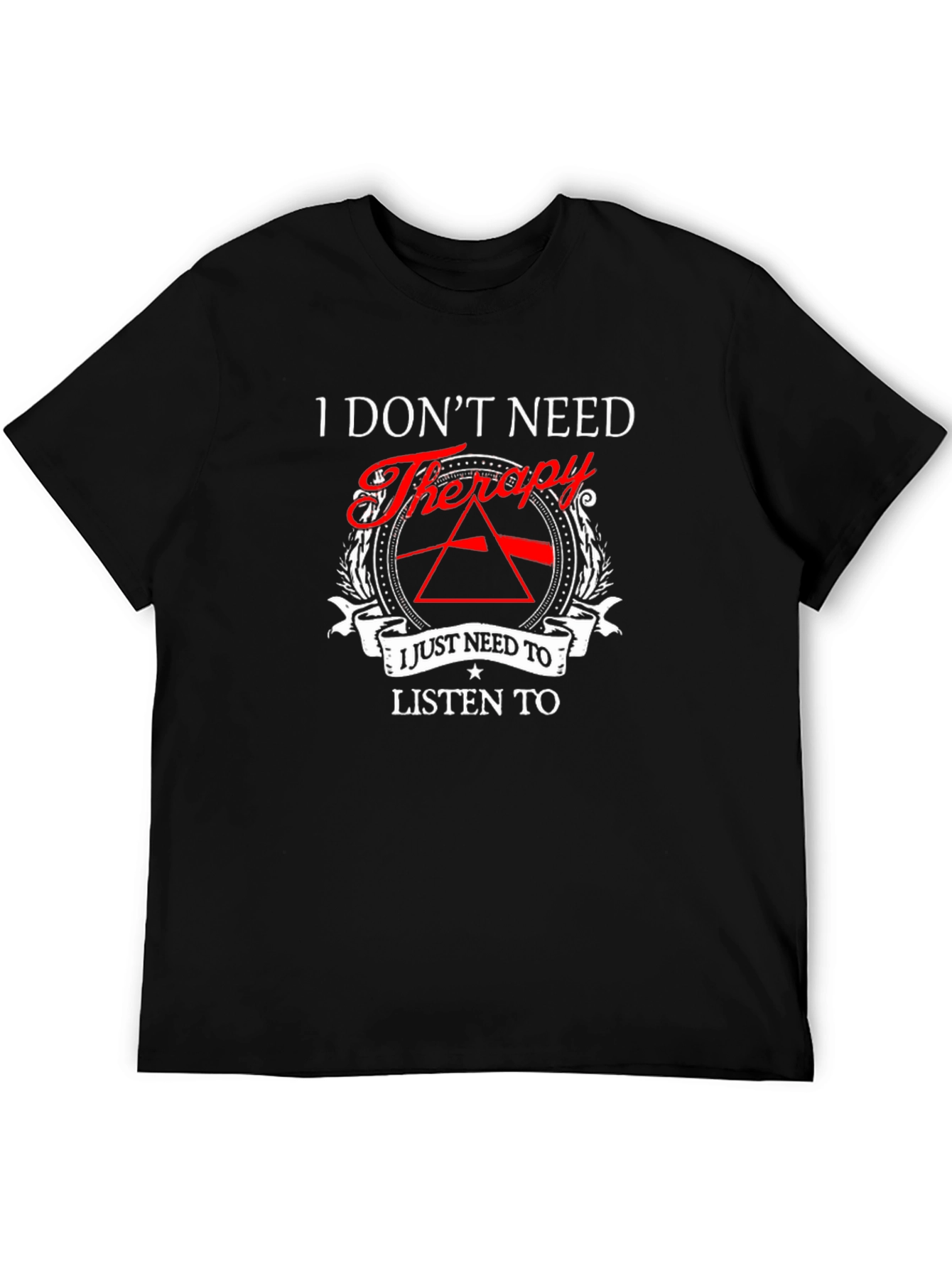 Black I Don't Need Therapy - Pink Floyd T-Shirt view 5