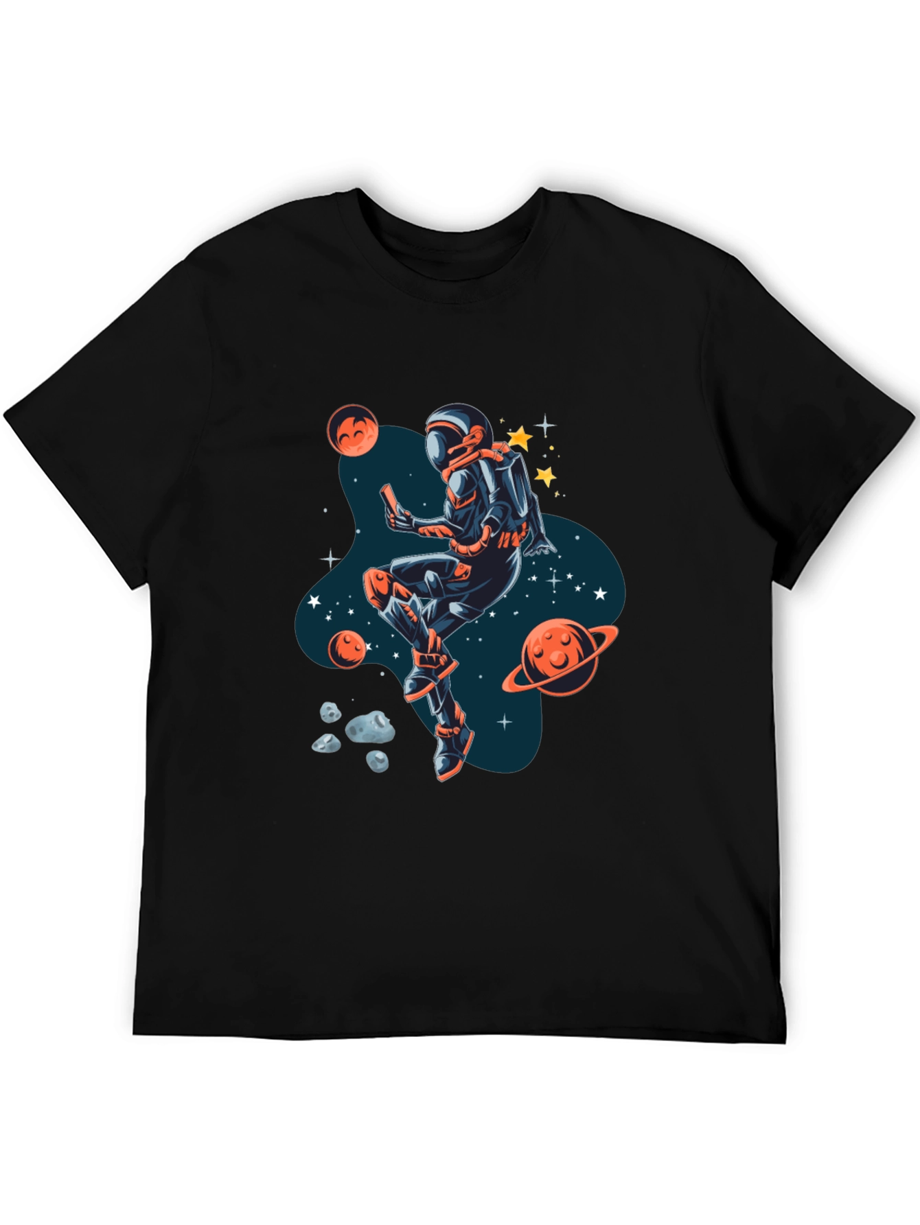 Black Astronaut in Space T-Shirt view 5
