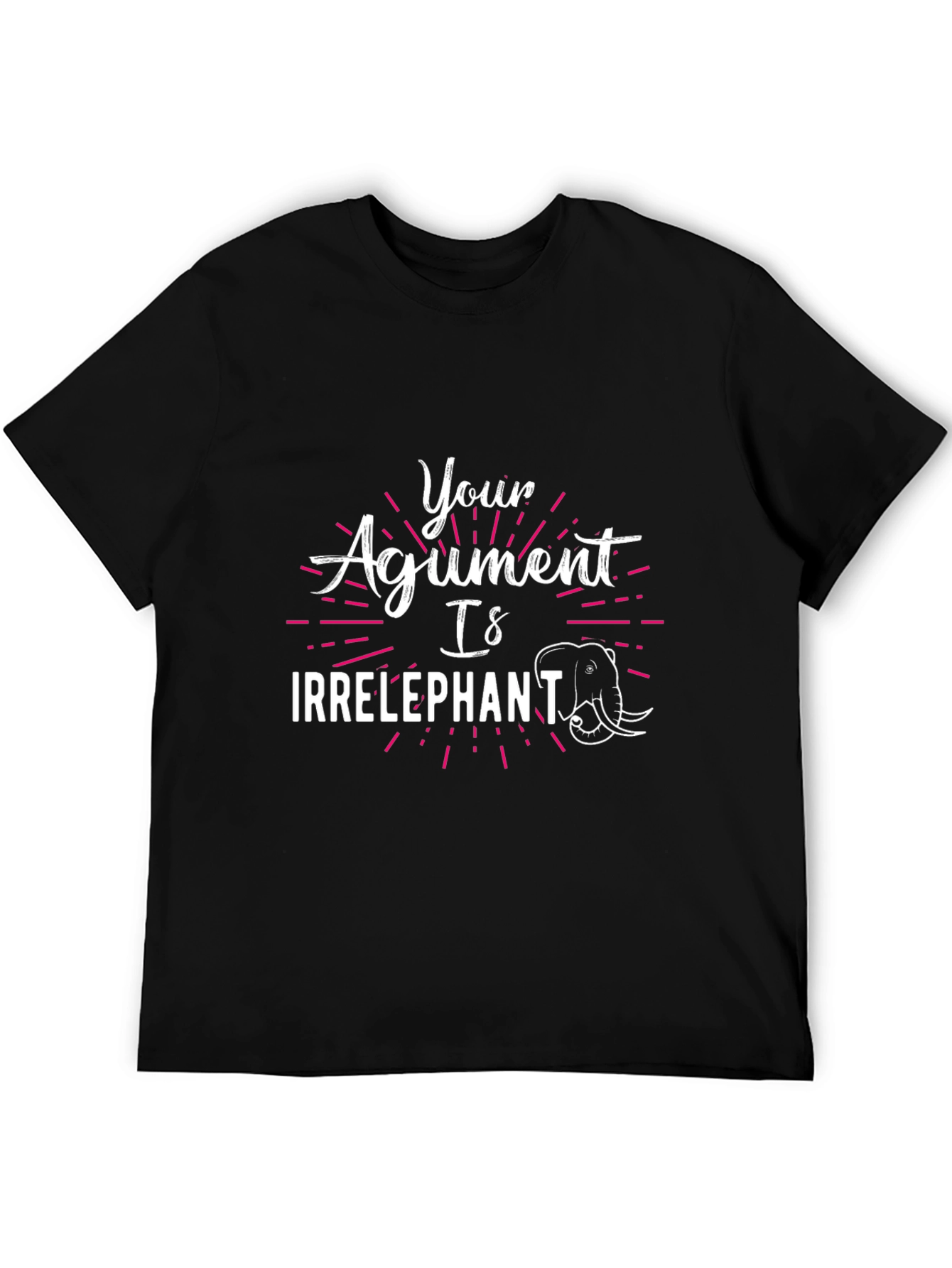 Black Irrelephant Graphic T-Shirt - Funny Sarcastic Tee view 5