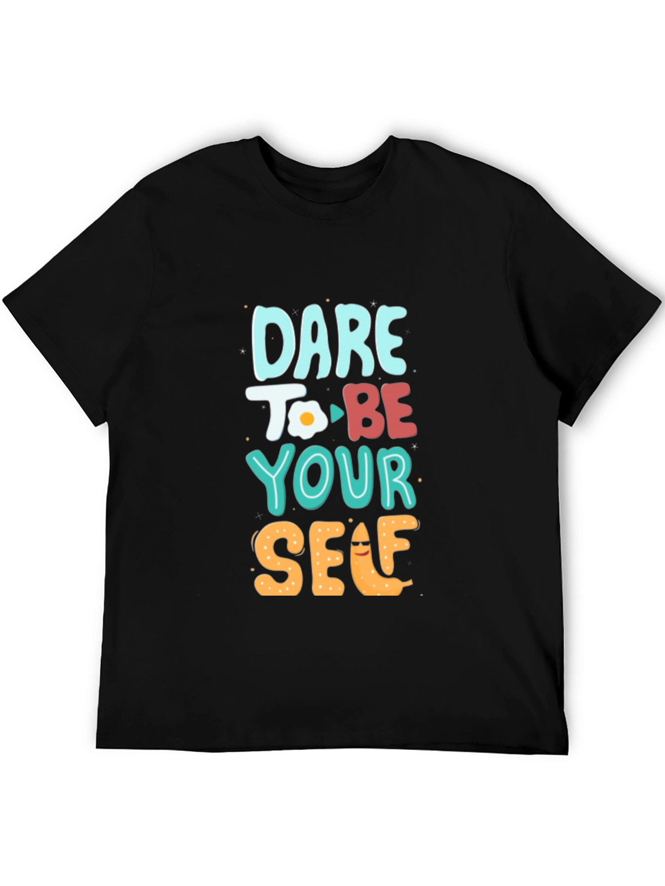 Black Dare to Be Yourself Graphic Tee - Black view 5