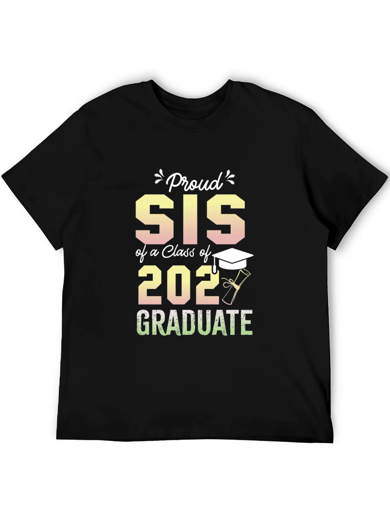 Black Proud Sis of a 2022 Graduate T-Shirt view 5