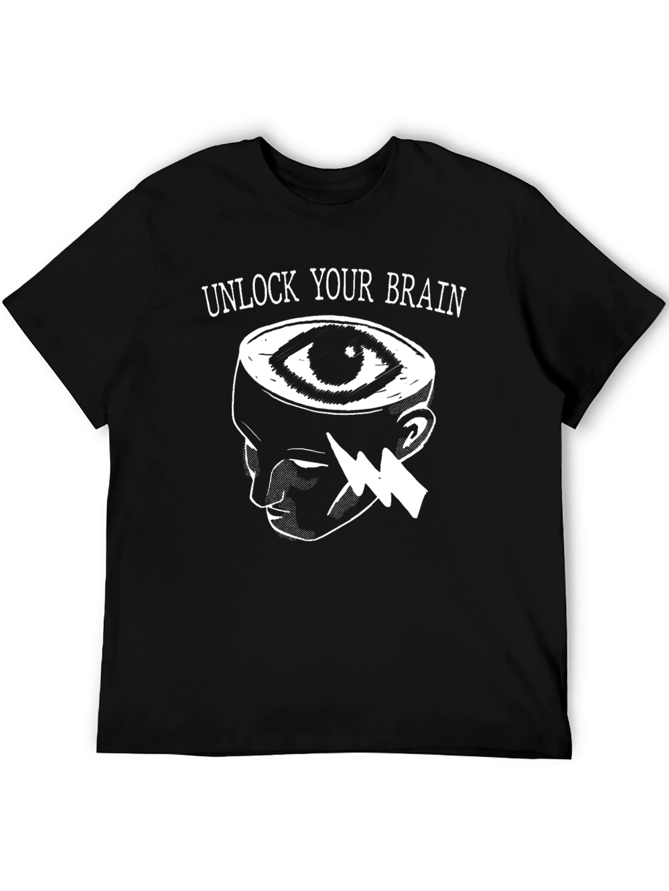Black Unlock Your Brain T-Shirt view 5
