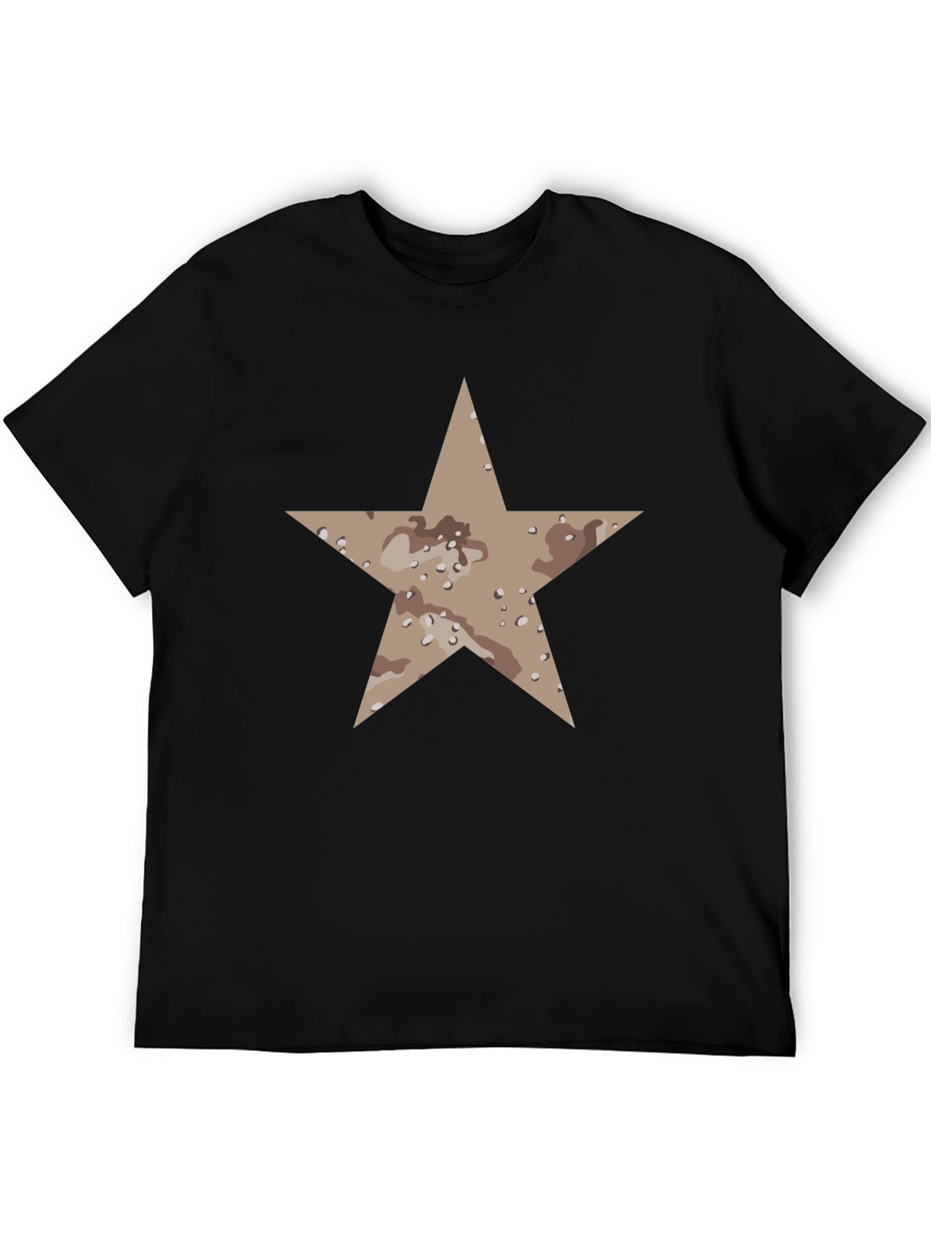 Black Star Camo Print Black T-Shirt view 5