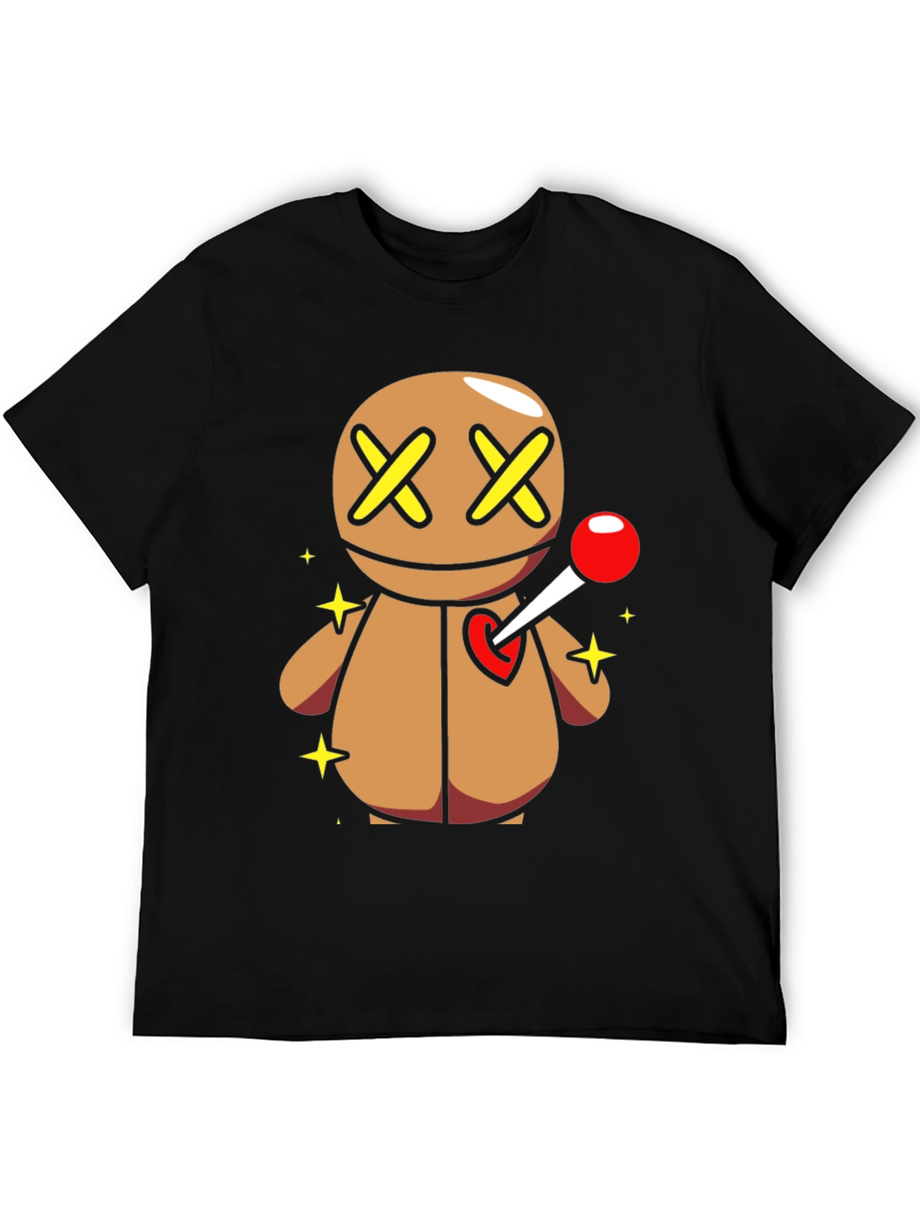 Black Voodoo Doll Graphic Tee - Novelty T-Shirt view 5