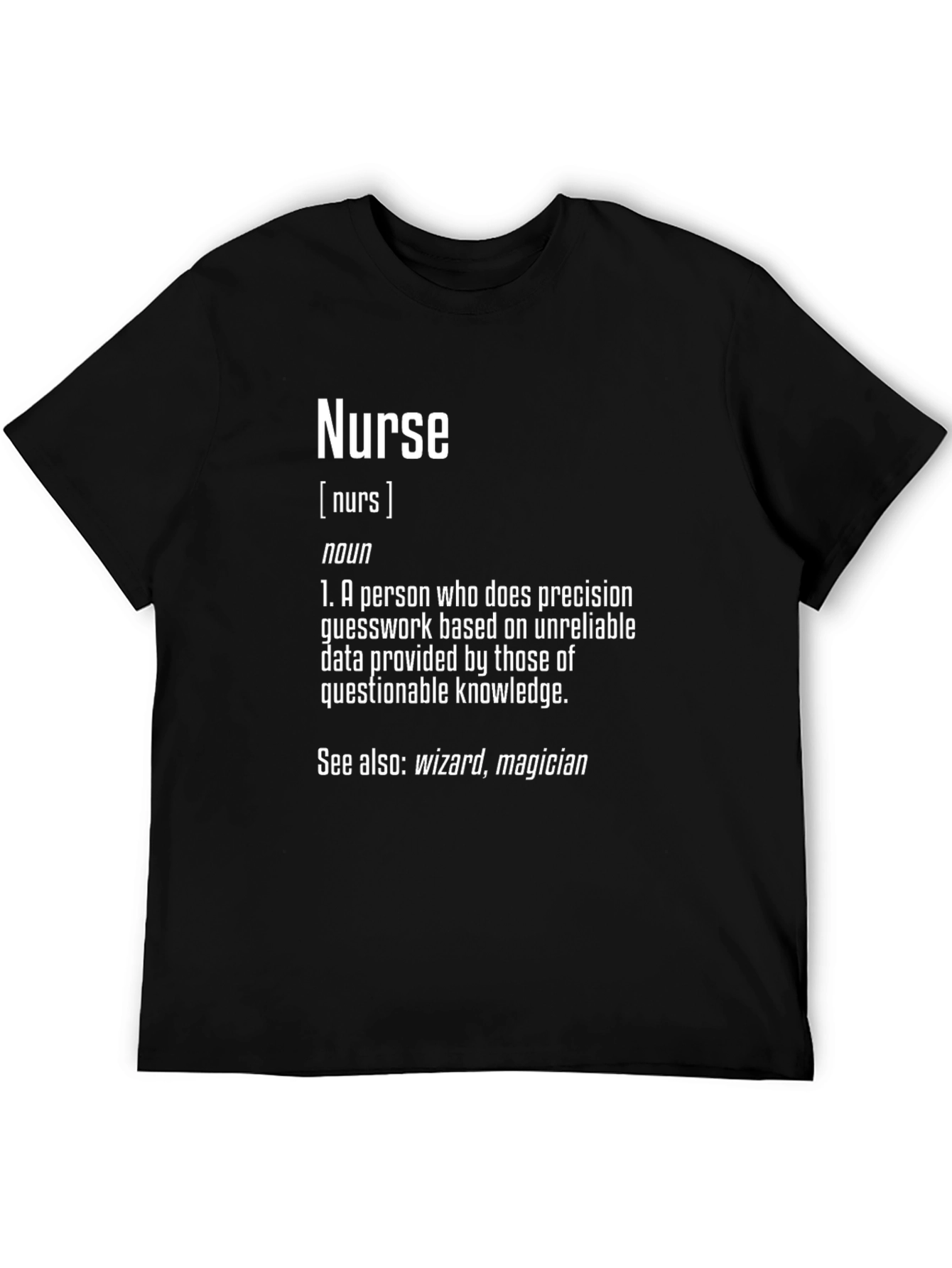 Black Funny Nurse Definition Black T-Shirt view 5