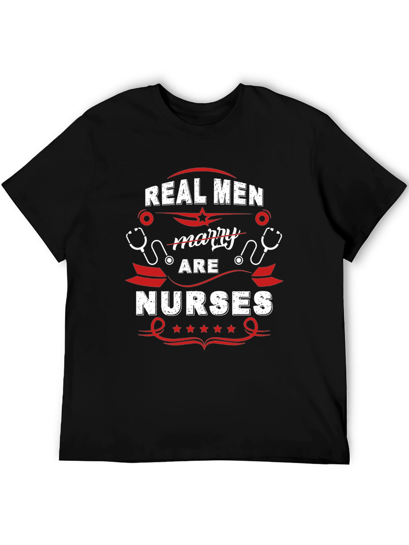 Black Real Men Marry Nurses Graphic T-Shirt view 5