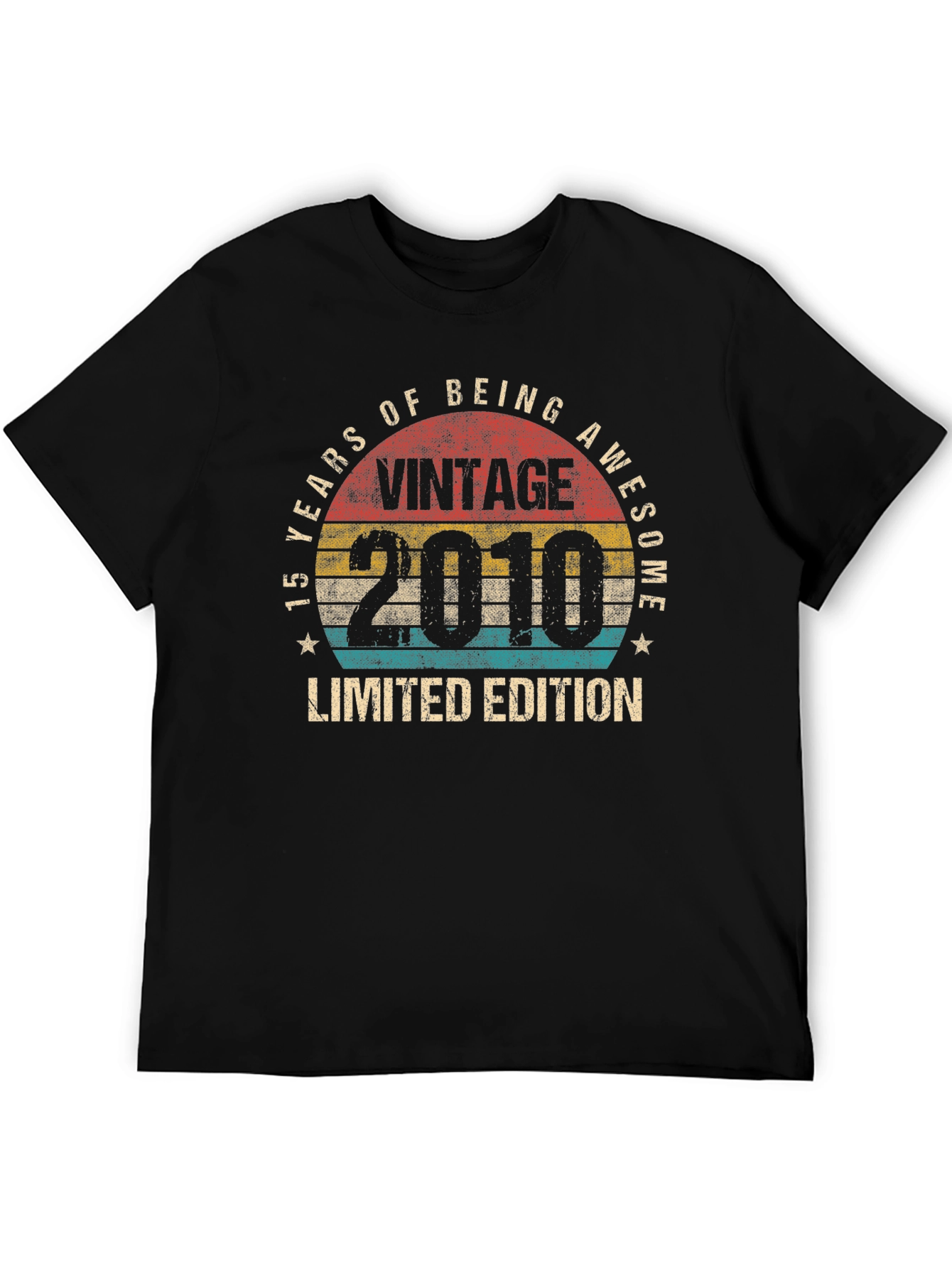 Black Vintage 2010 Limited Edition 15 Years of Being Awesome T-Shirt view 5