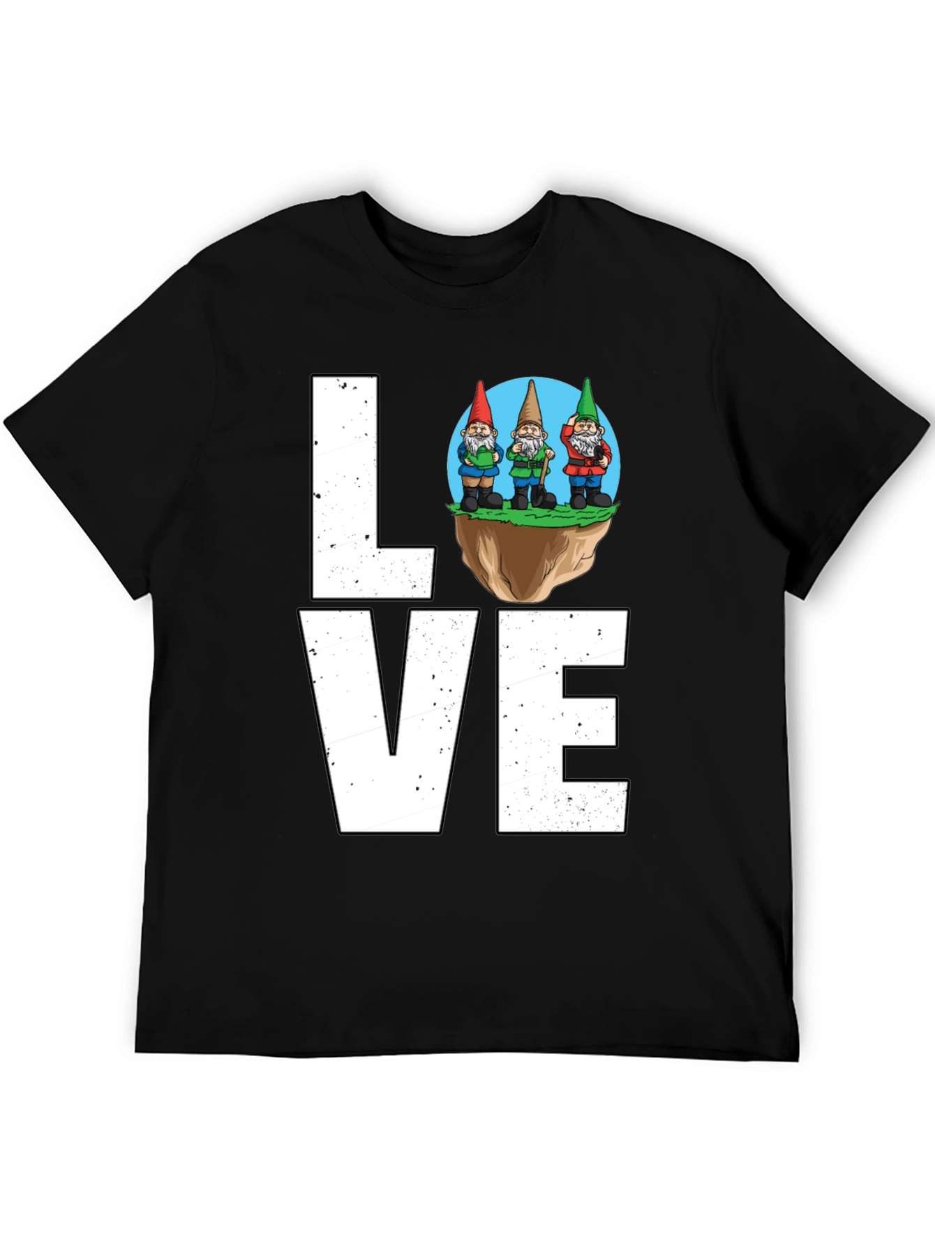 Black Gnome Love T-Shirt - Whimsical Garden Lover Tee view 5
