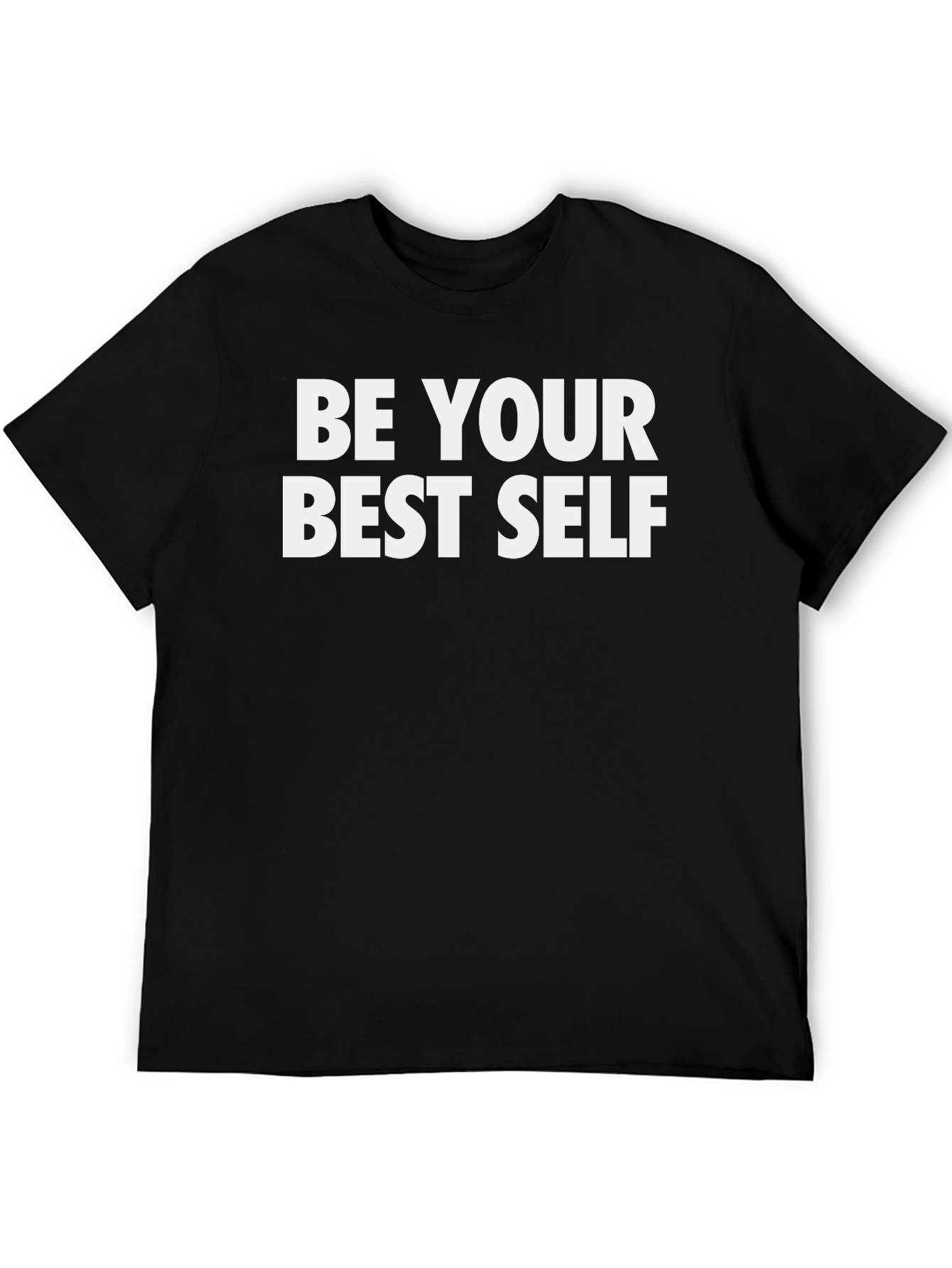 Black Be Your Best Self T-Shirt - Motivational Black Tee view 5