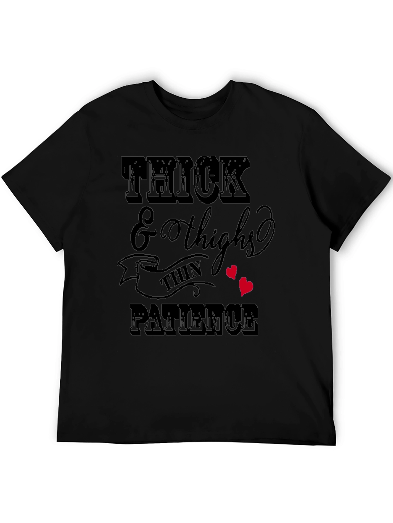 Black Thick Thighs & Patience Graphic T-Shirt view 5