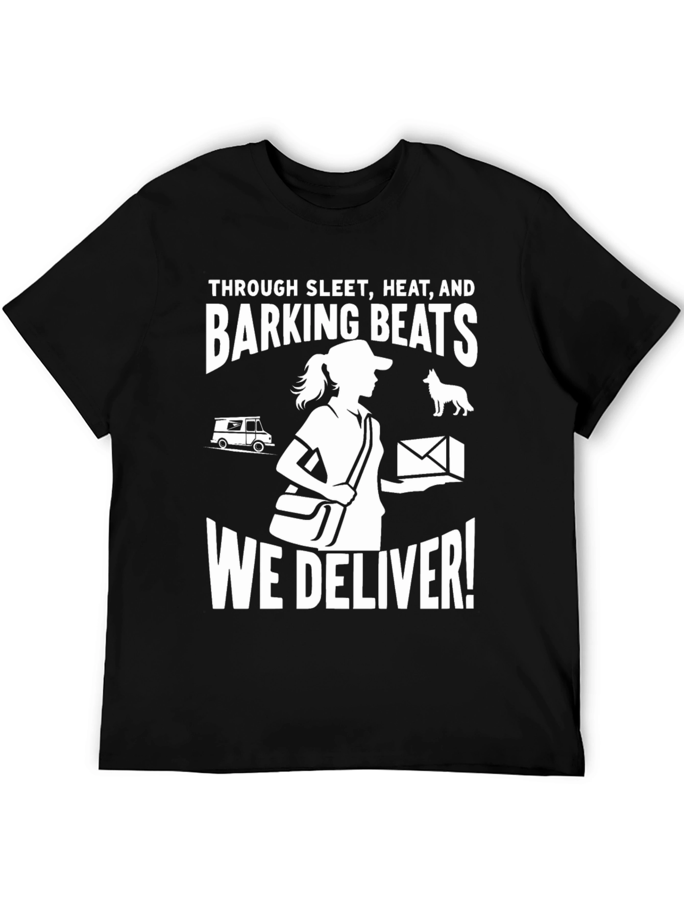 Black Mail Carrier T-Shirt - We Deliver! view 5
