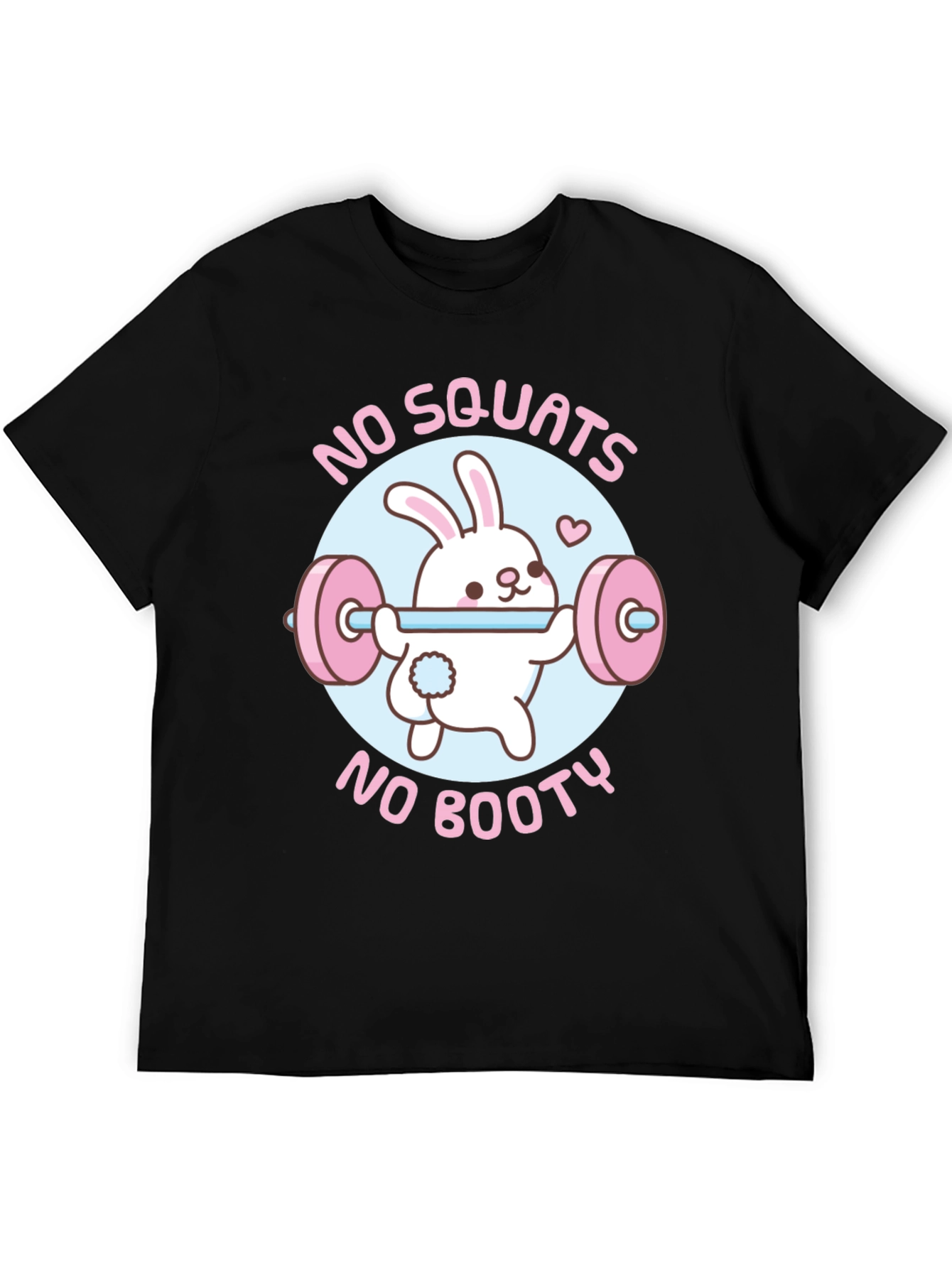 Black No Squats No Booty Funny Workout Shirt view 5