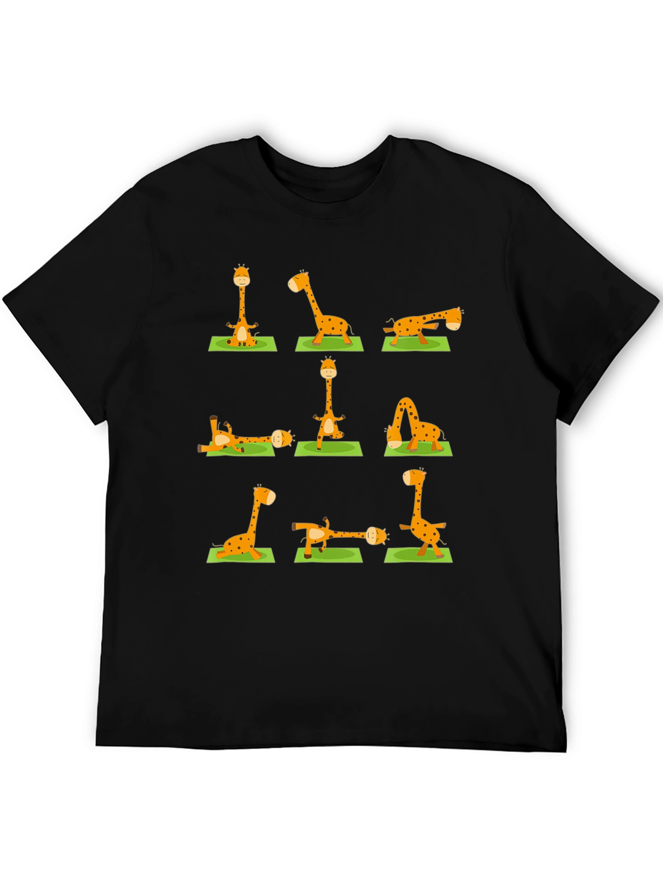 Black Yoga Giraffe T-Shirt - Zen Animal Tee view 5
