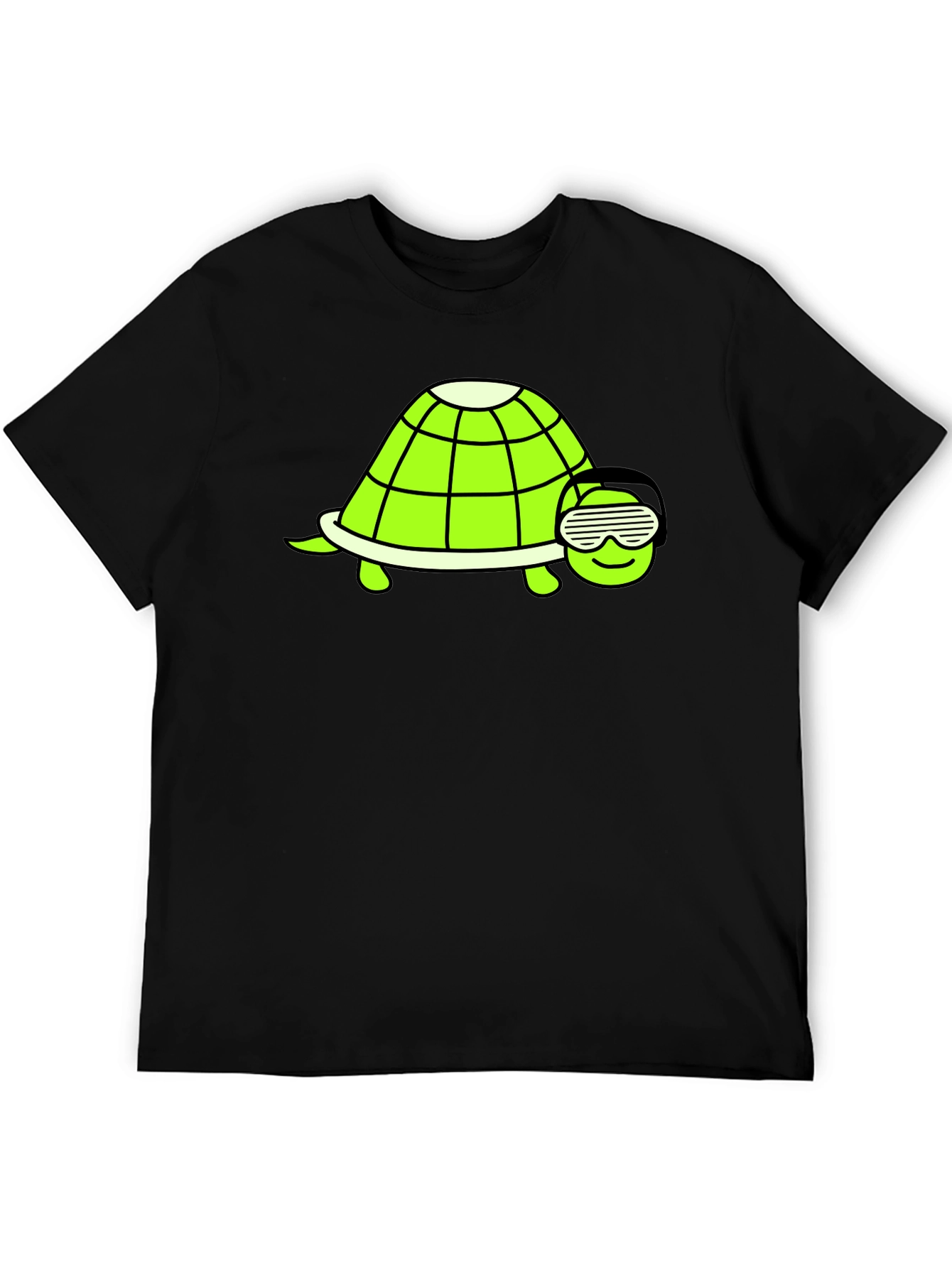 Black Cool Turtle Graphic T-Shirt - Black view 5