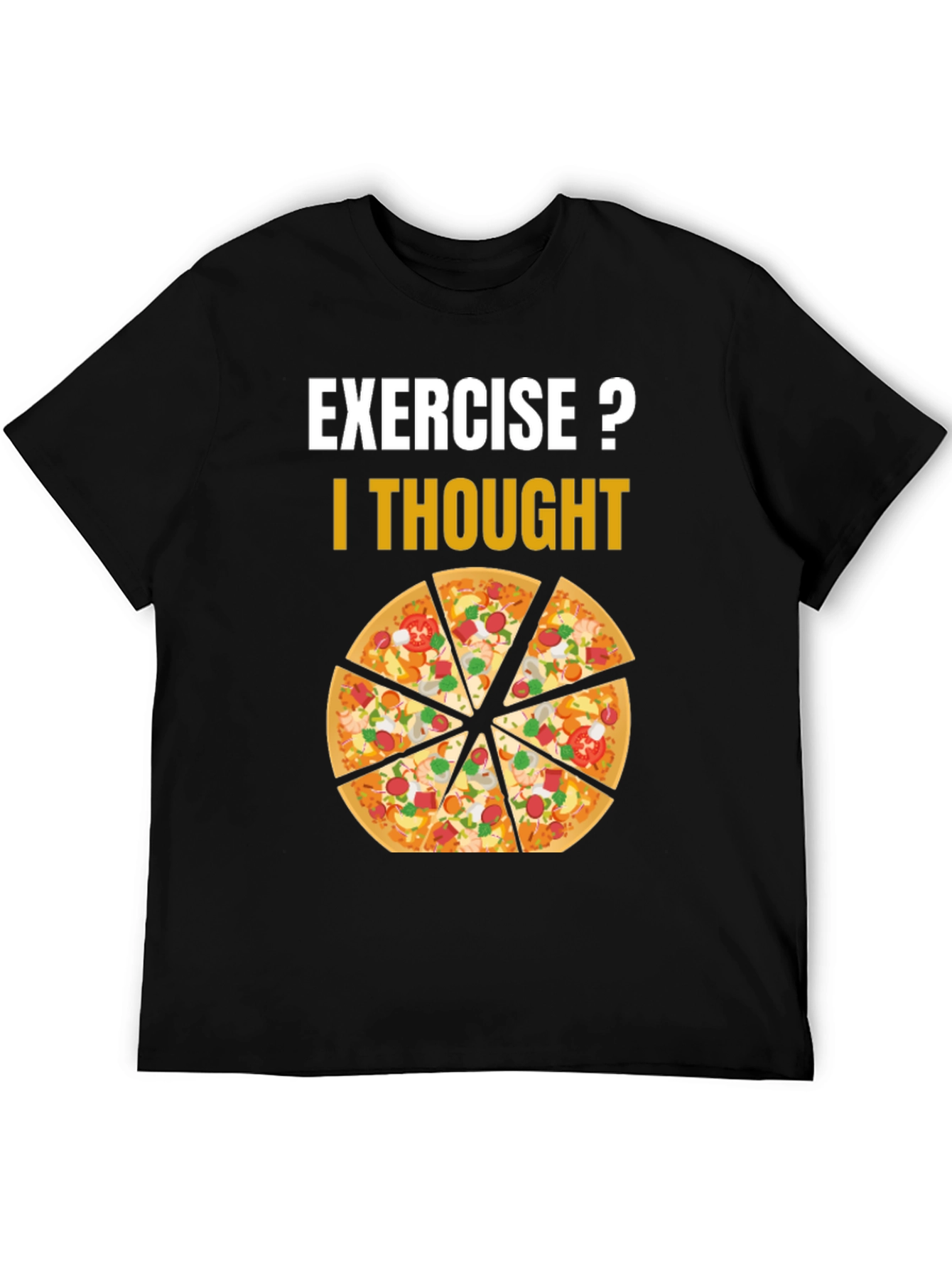 Black Pizza Exercise T-Shirt Funny Graphic Tee view 5