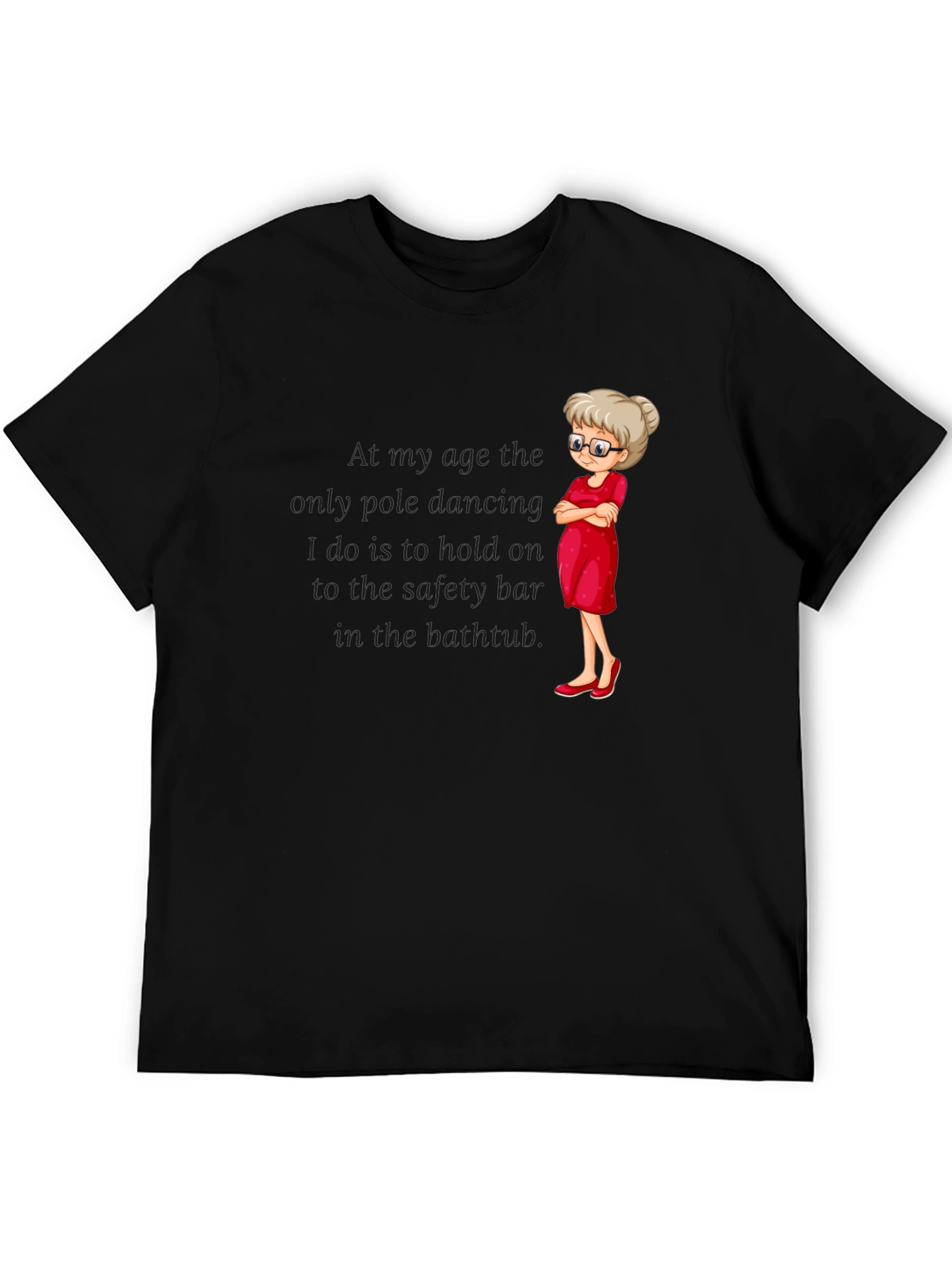 Black Funny Grandma Pole Dancing T-Shirt view 5