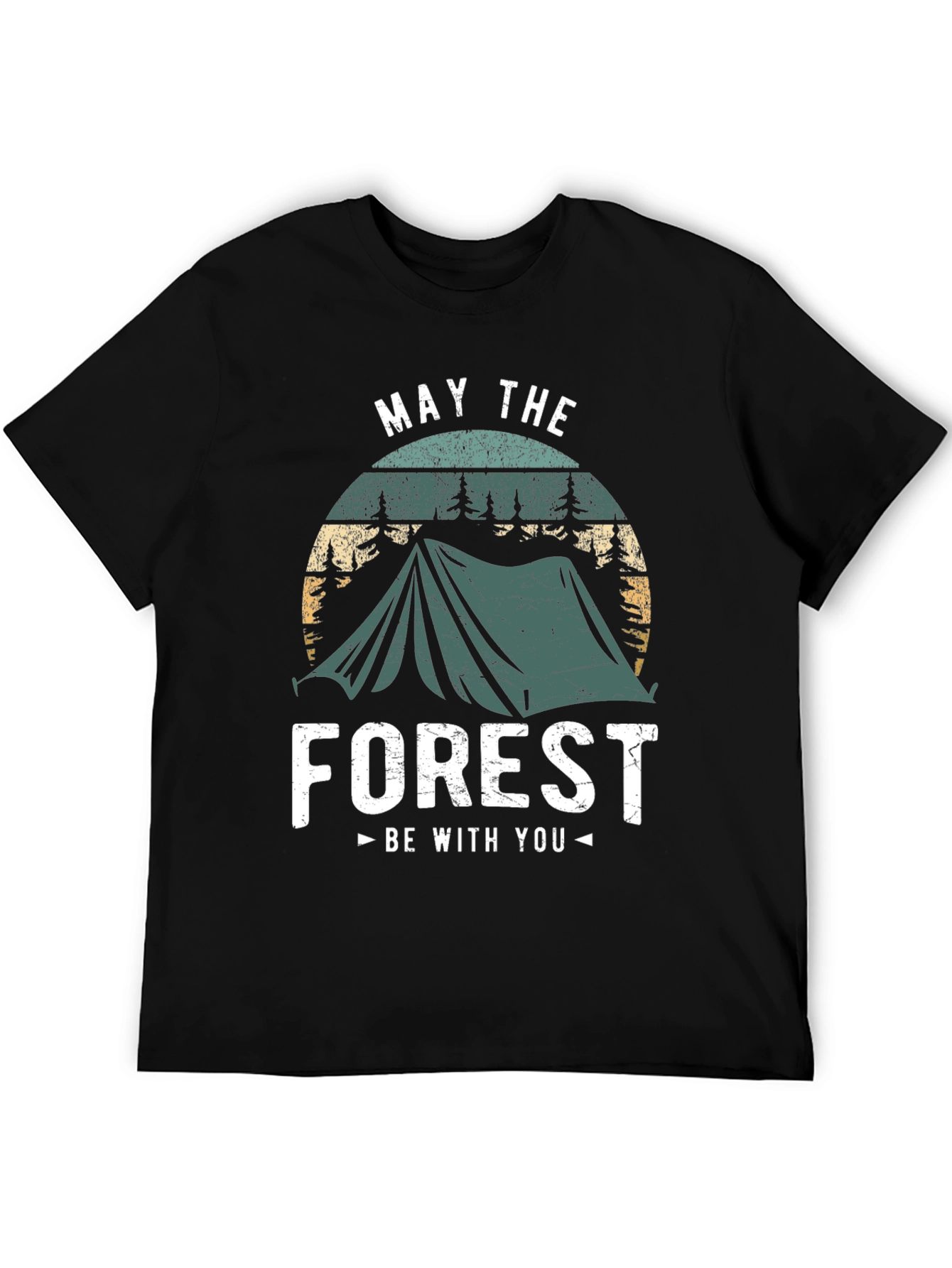 Black May The Forest Be With You Camping T-Shirt view 5