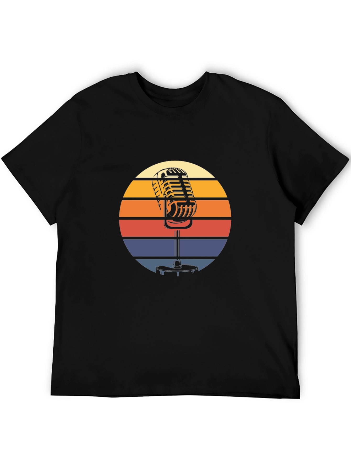 Black Retro Microphone T-Shirt - Vintage Style Graphic Tee view 5