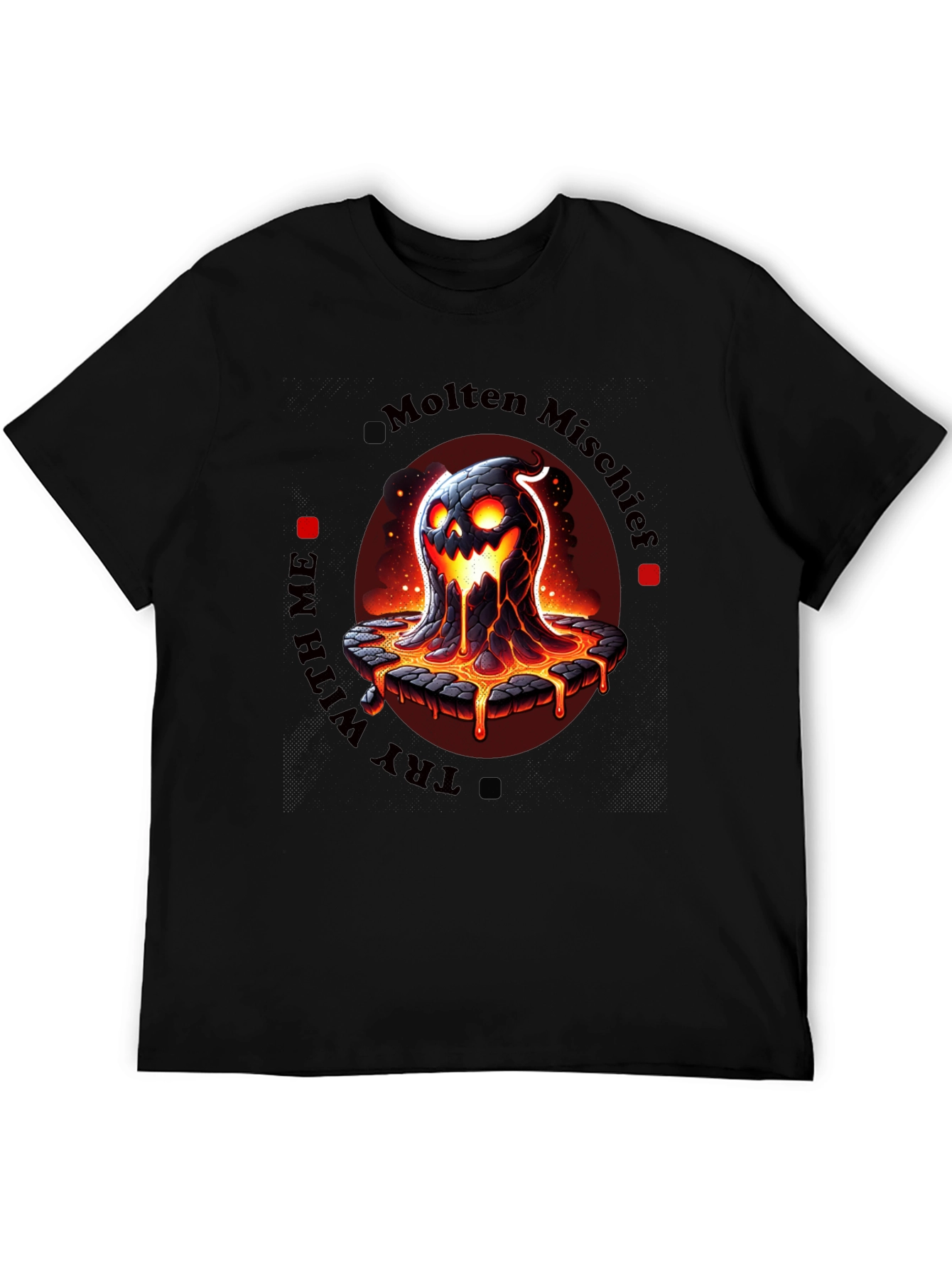 Black Molten Mischief Graphic T-Shirt - Lava Monster Design view 5