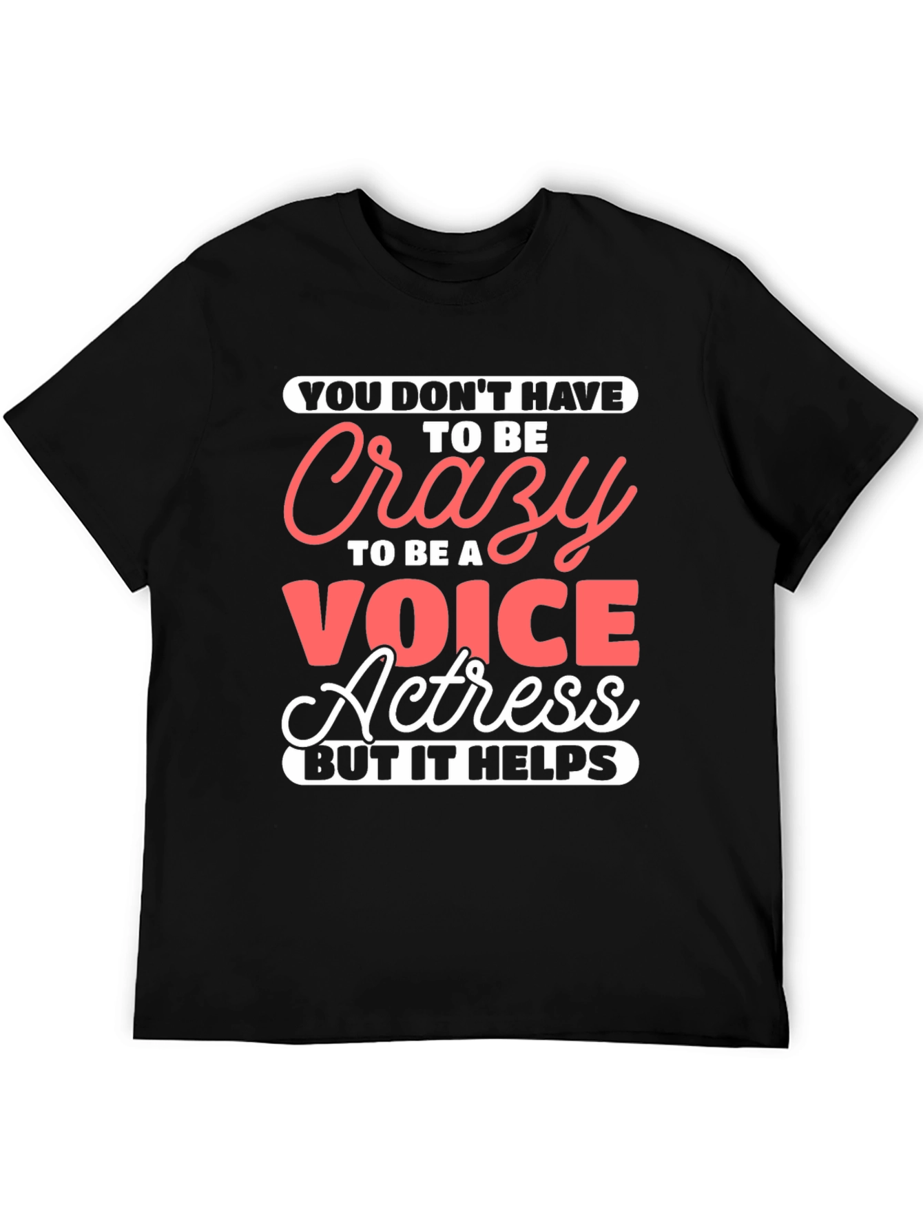 Black Crazy Voice Actress Graphic Tee view 5