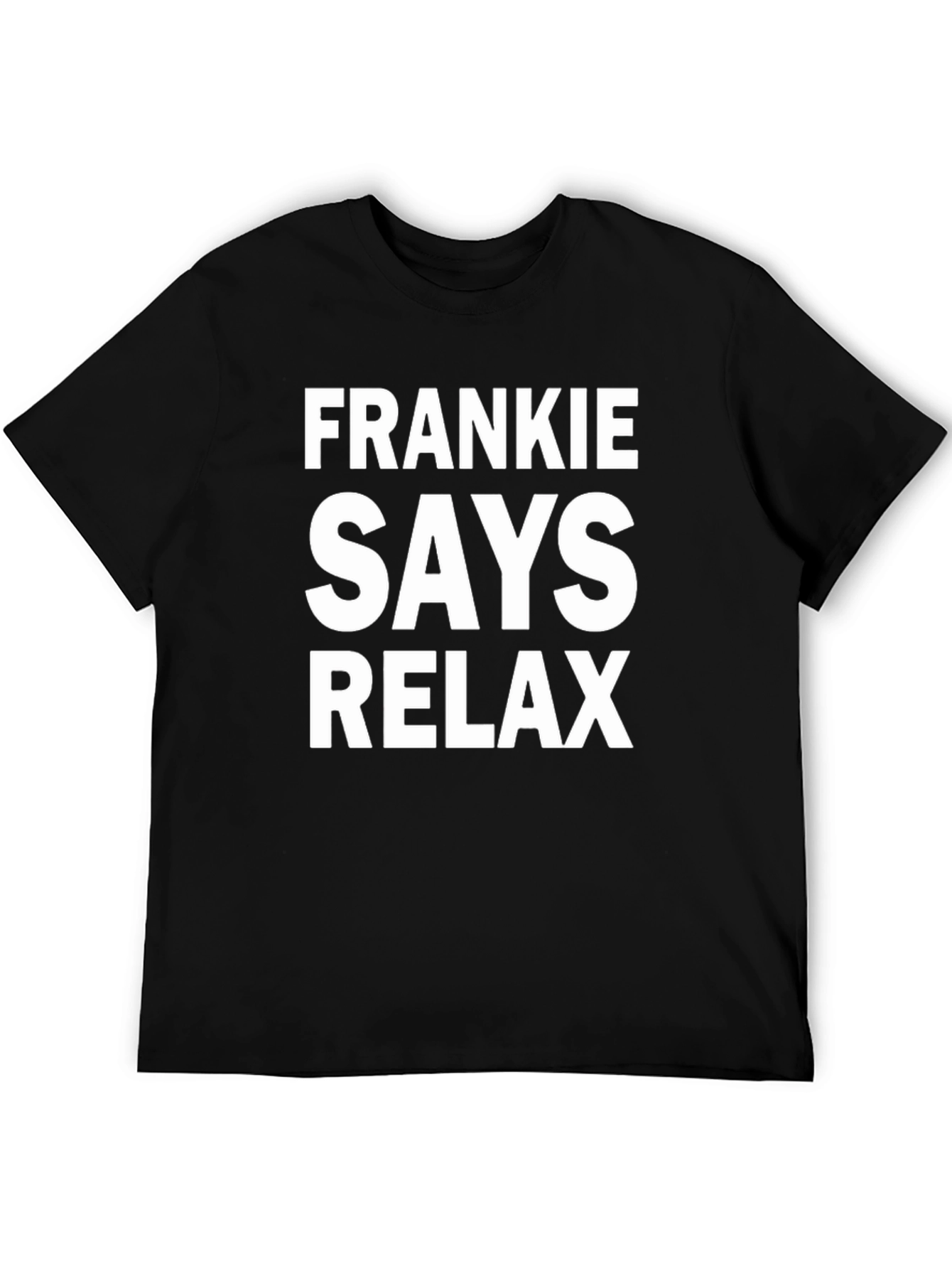 Black Frankie Says Relax T-Shirt - Classic Retro Tee view 5