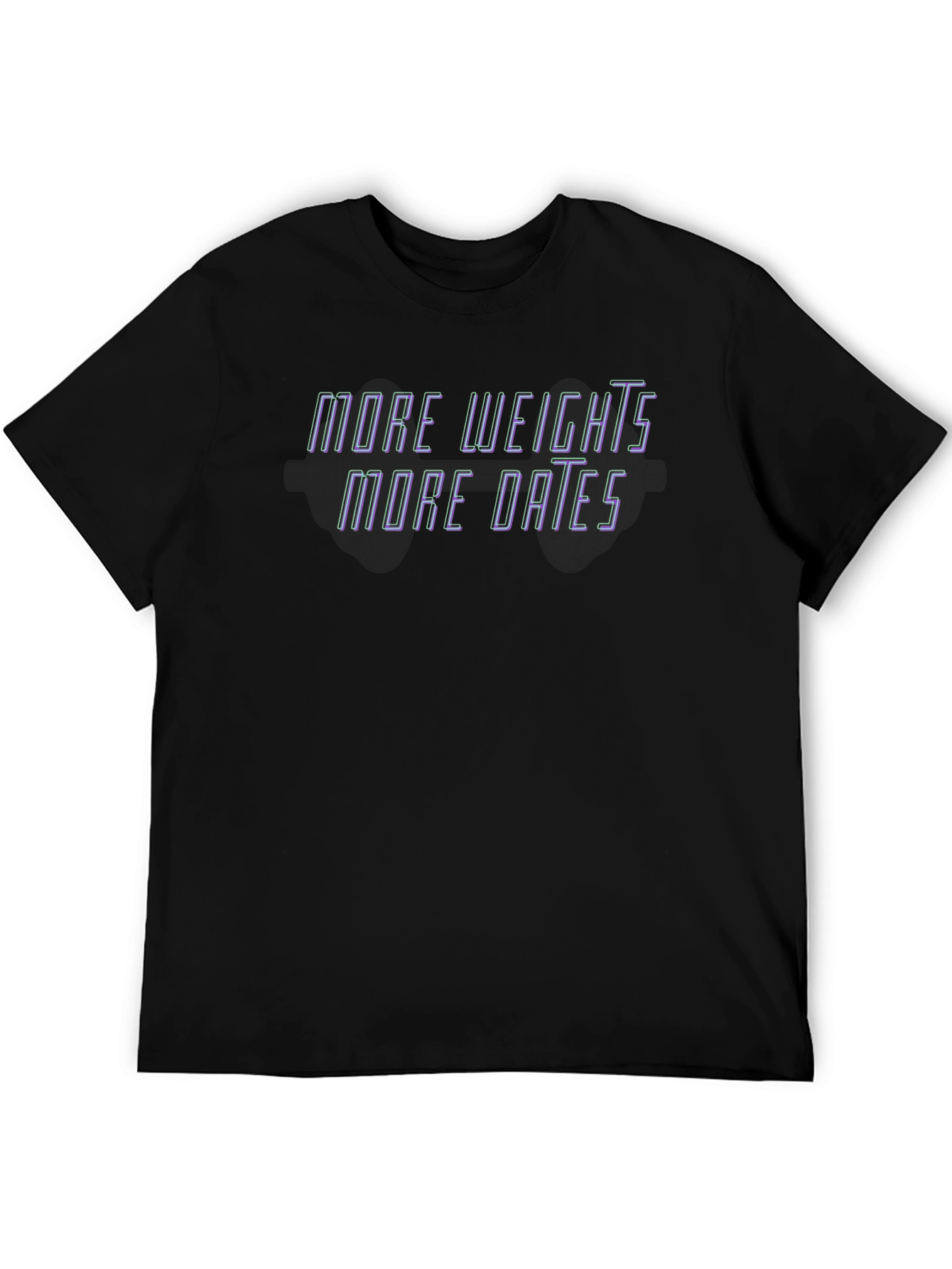 Black More Weights More Dates Graphic Tee view 5