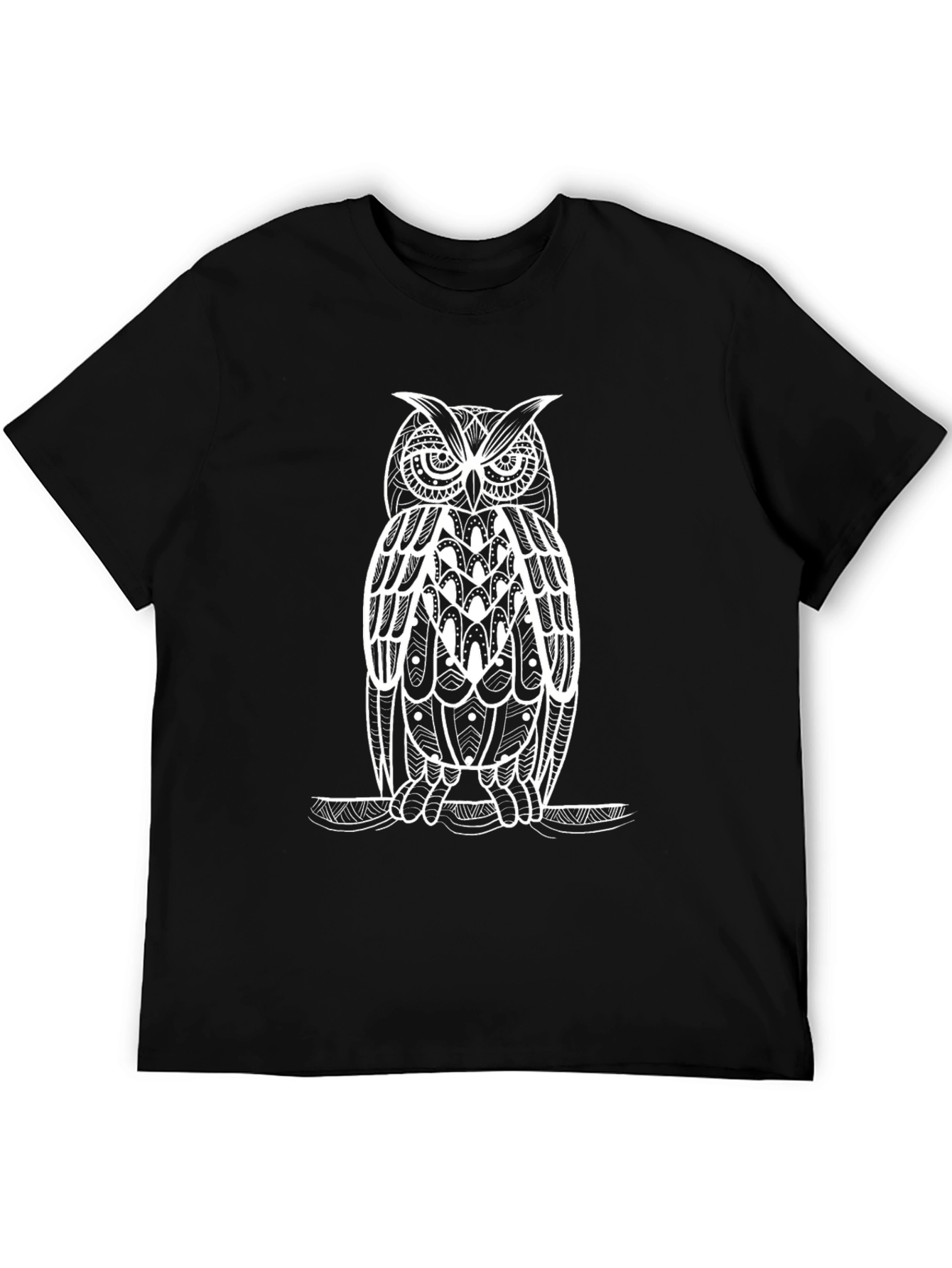 Black Black Owl Graphic Tee - Stylish Men's Cotton T-Shirt view 5