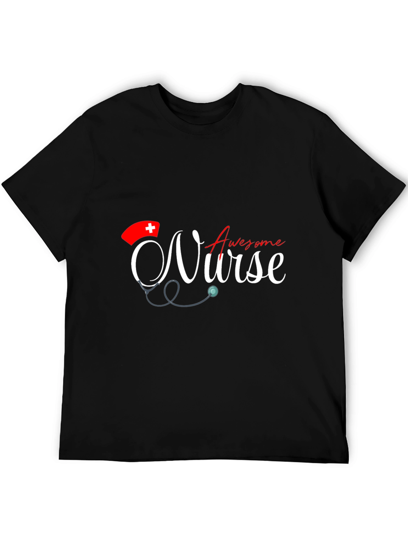 Black Awesome Nurse T-Shirt - Stylish Graphic Tee for Nurses view 5