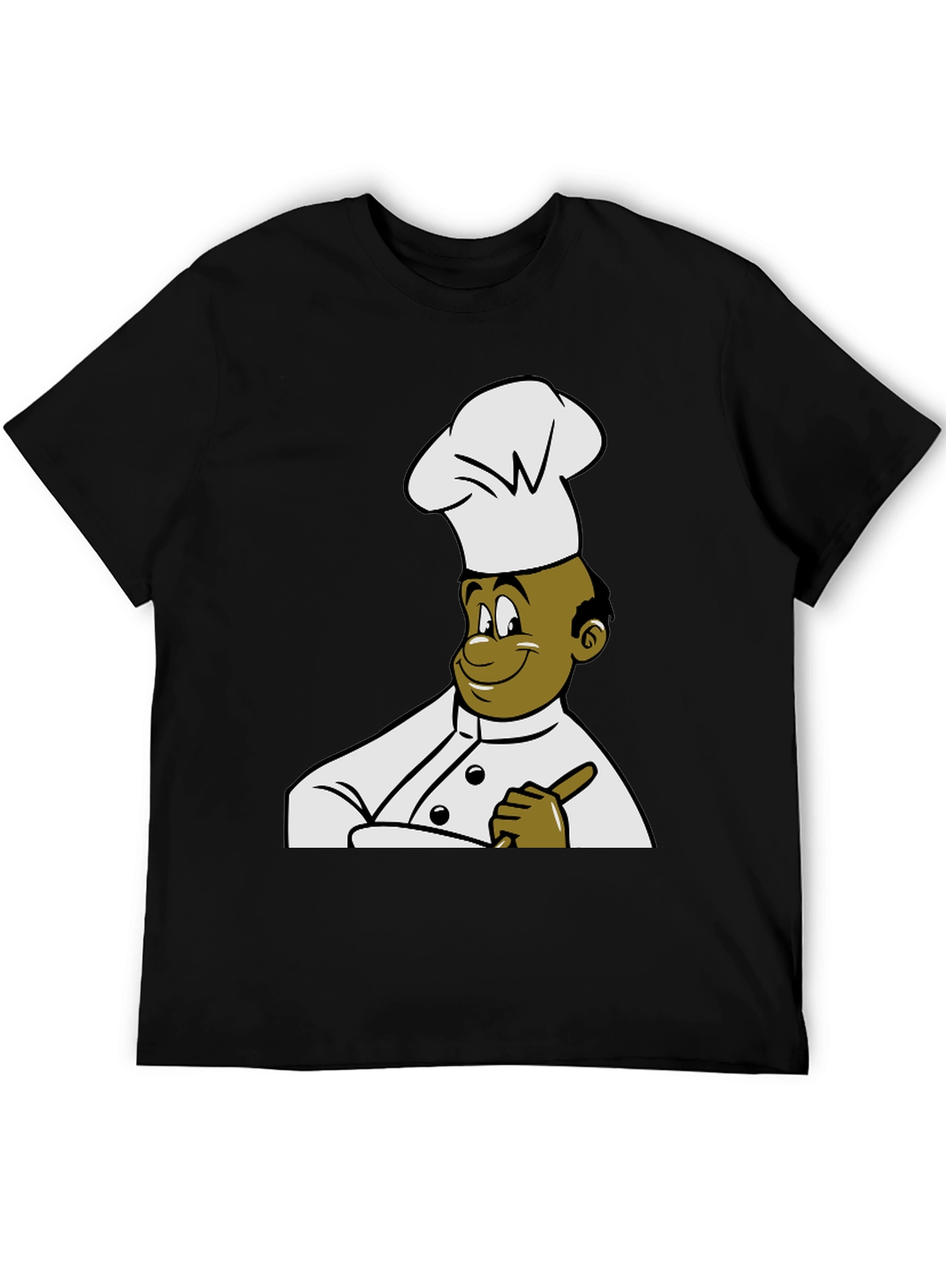 Black Chef Cartoon Graphic Tee - Black T-Shirt view 5