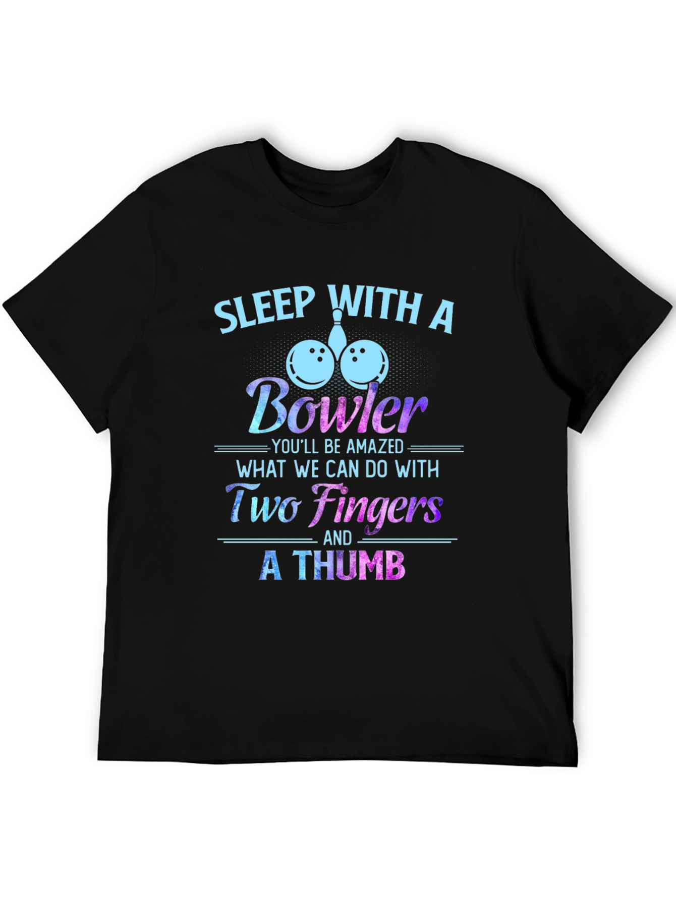 Black Sleep With A Bowler Funny T-Shirt view 5