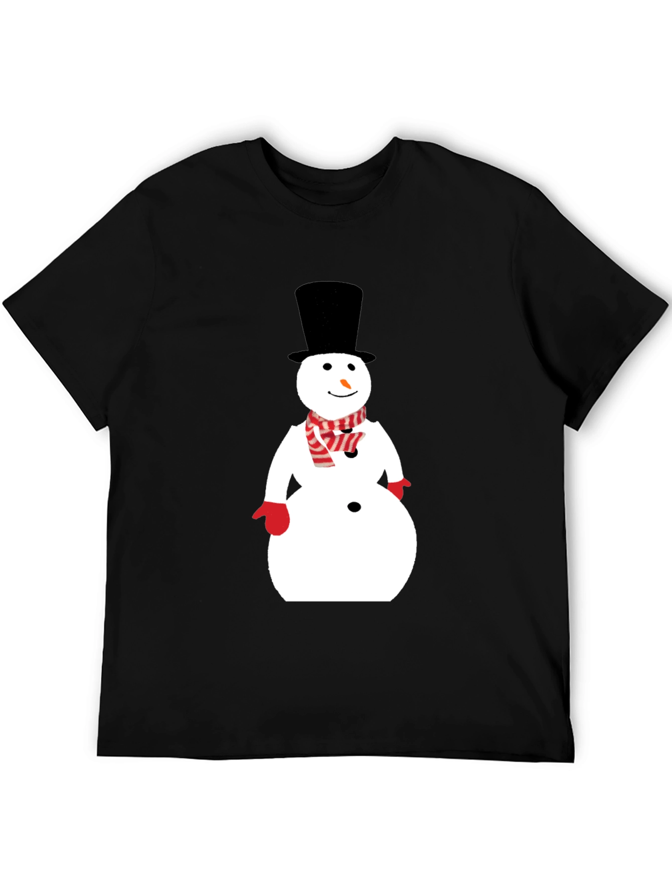 Black Snowman Graphic Tee - Winter Holiday Shirt view 5