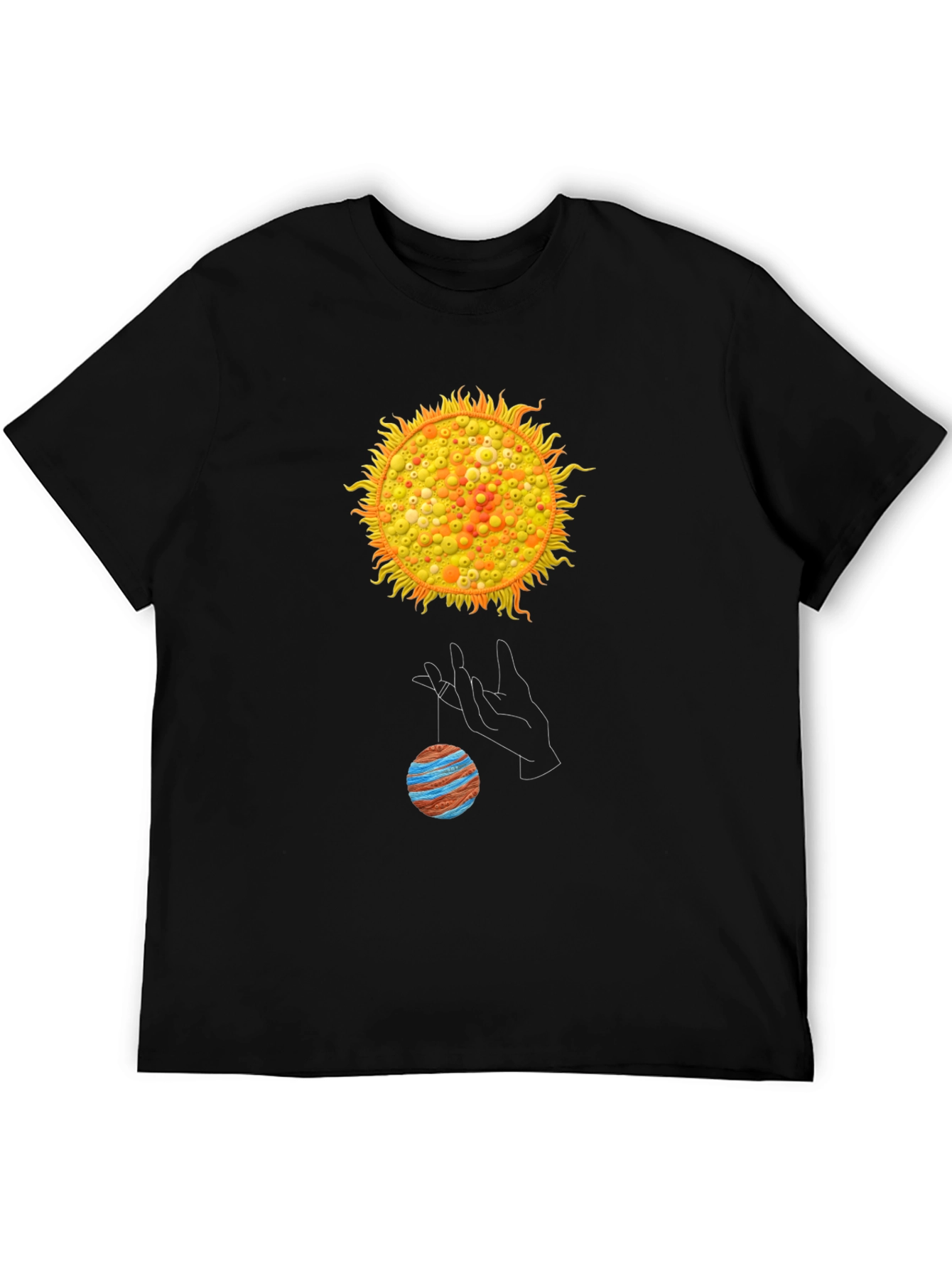 Black Solar System Graphic T-Shirt view 5