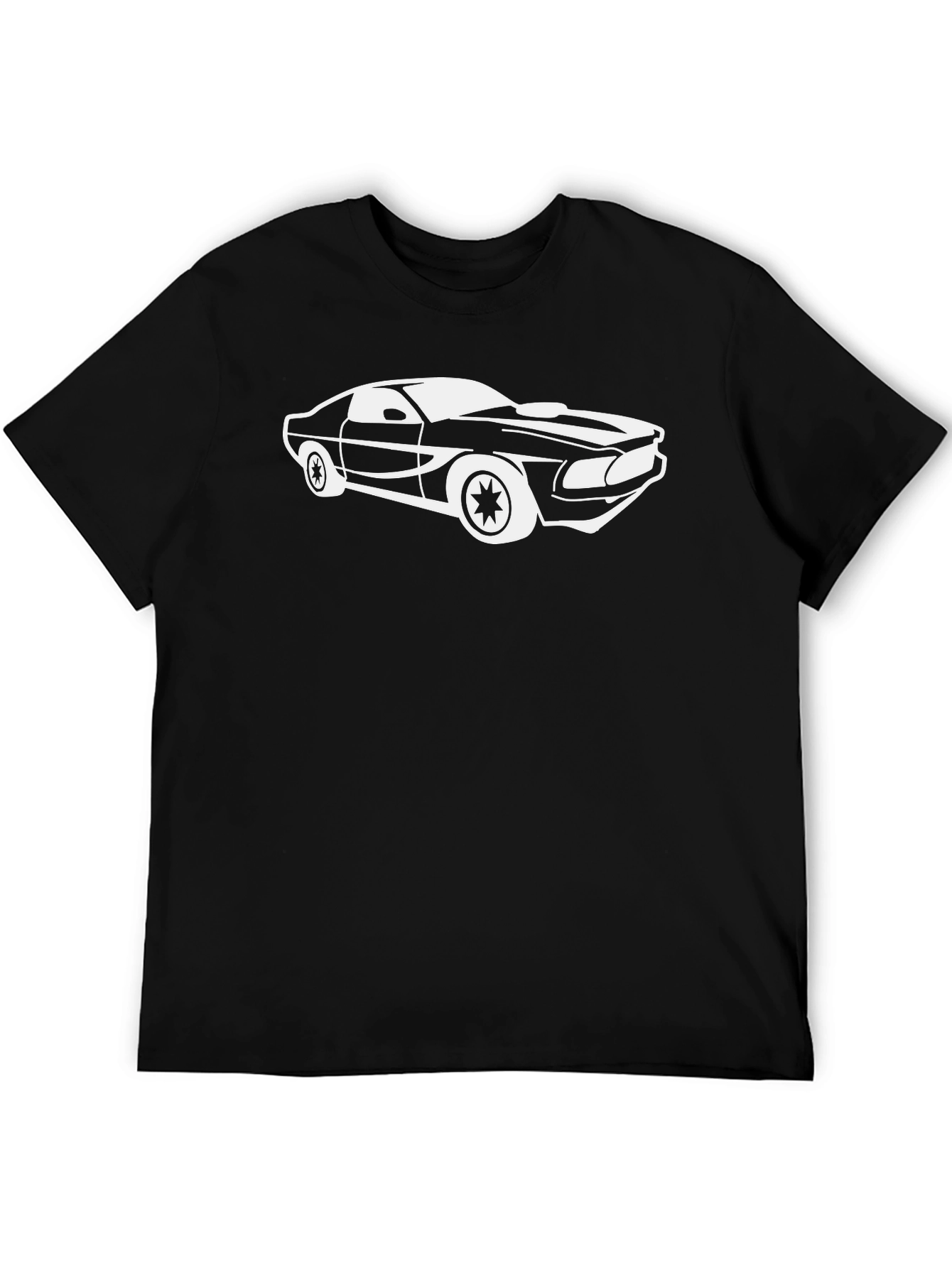 Black Classic Car Graphic Tee - Black Cotton view 5