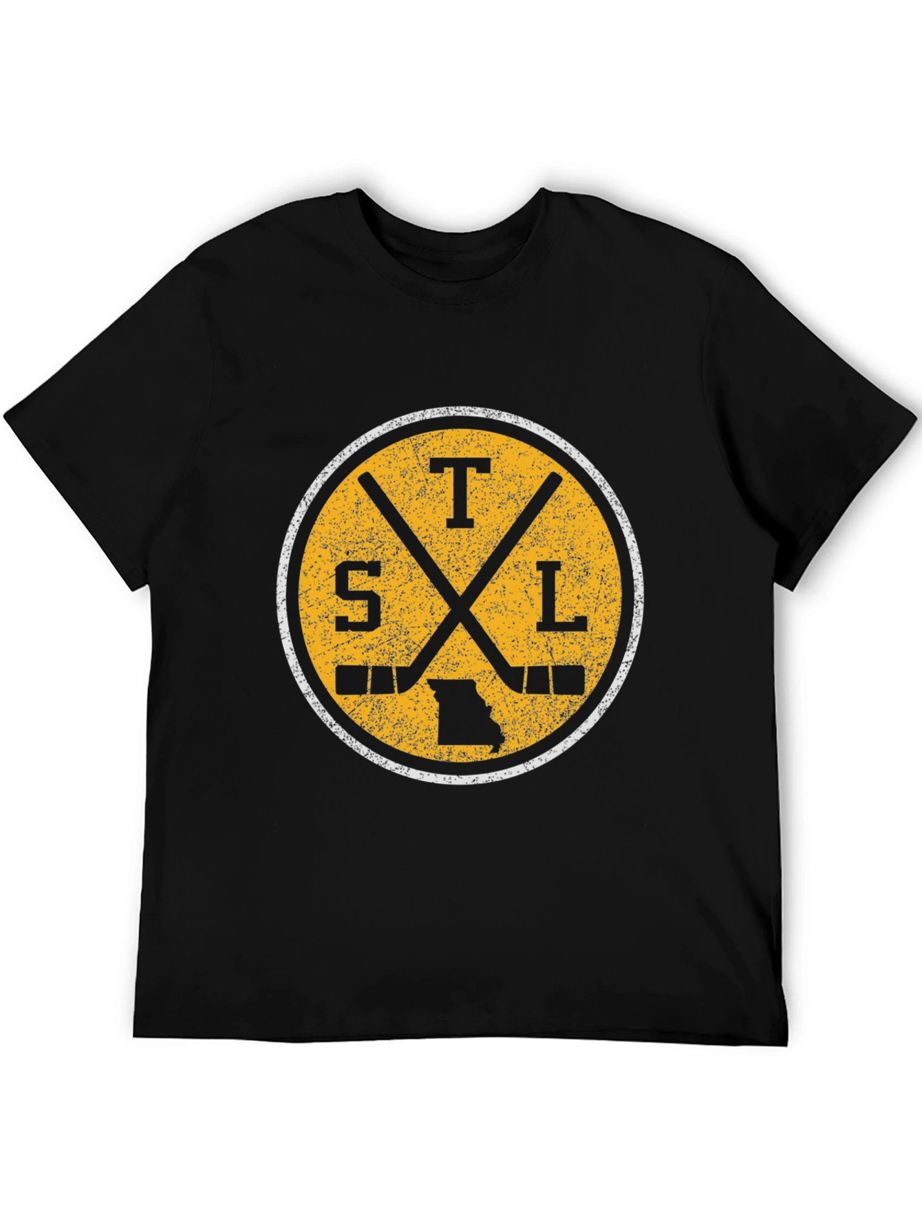 Black STL Hockey T-Shirt - Missouri State Pride Tee view 5