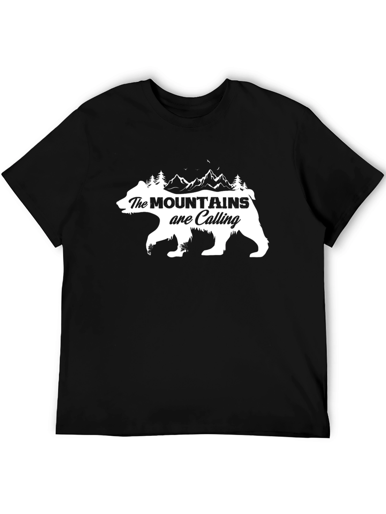 Black Mountains Calling Bear Graphic Tee - Black Cotton Comfort view 5