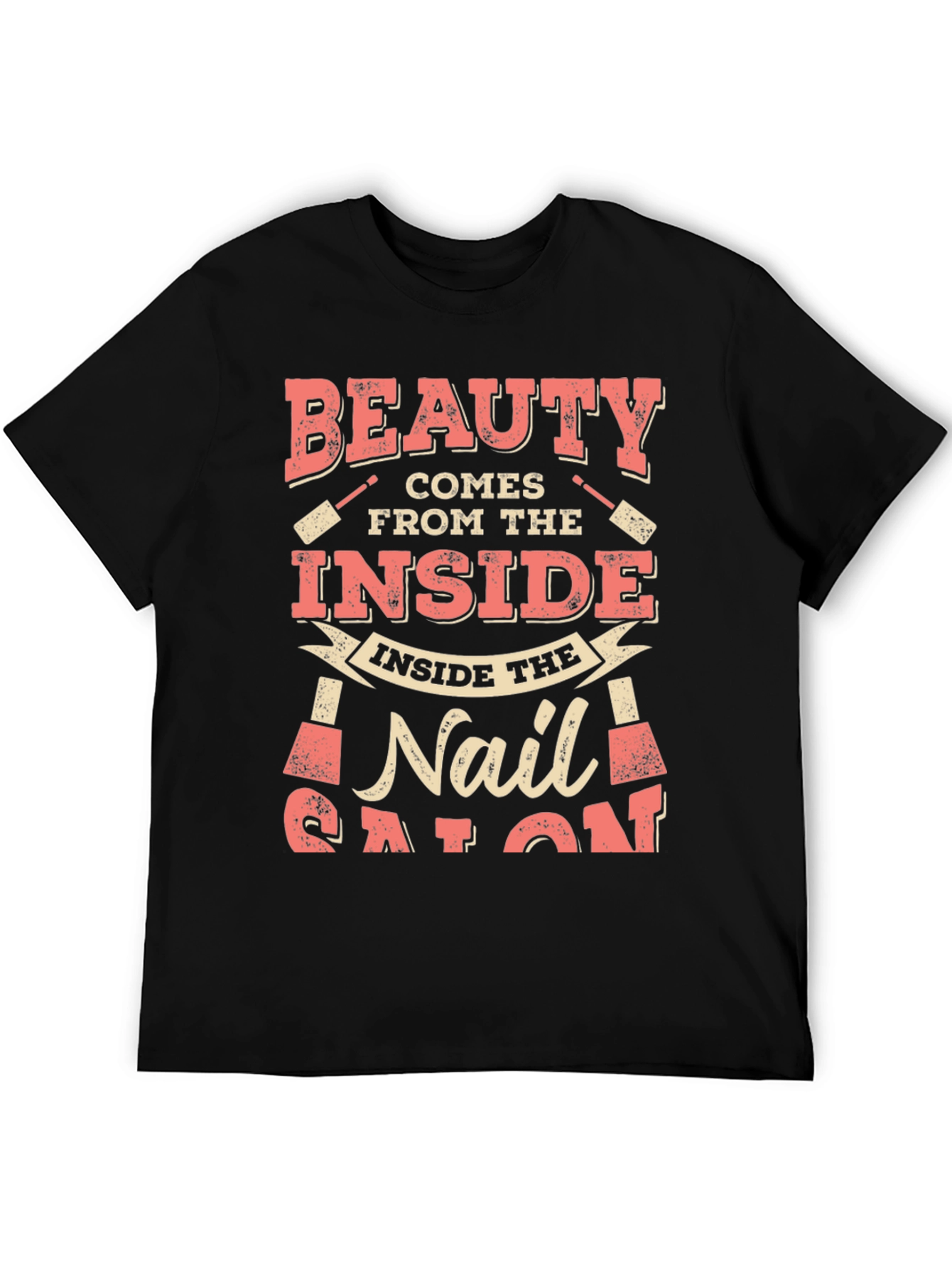 Black Beauty Comes From the Inside Nail Salon T-Shirt view 5