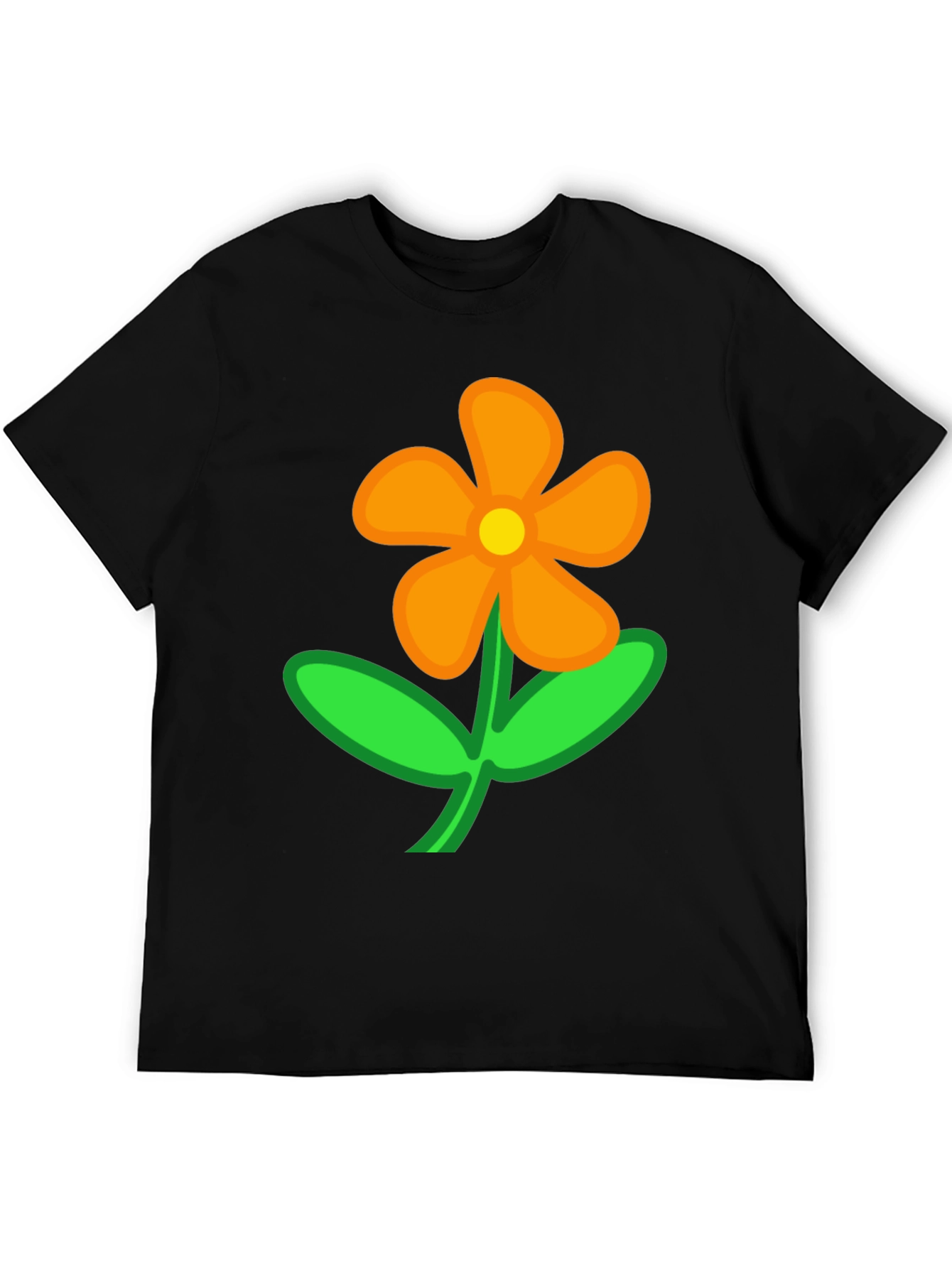 Black Black Flower T-Shirt - Casual Cotton Tee view 5