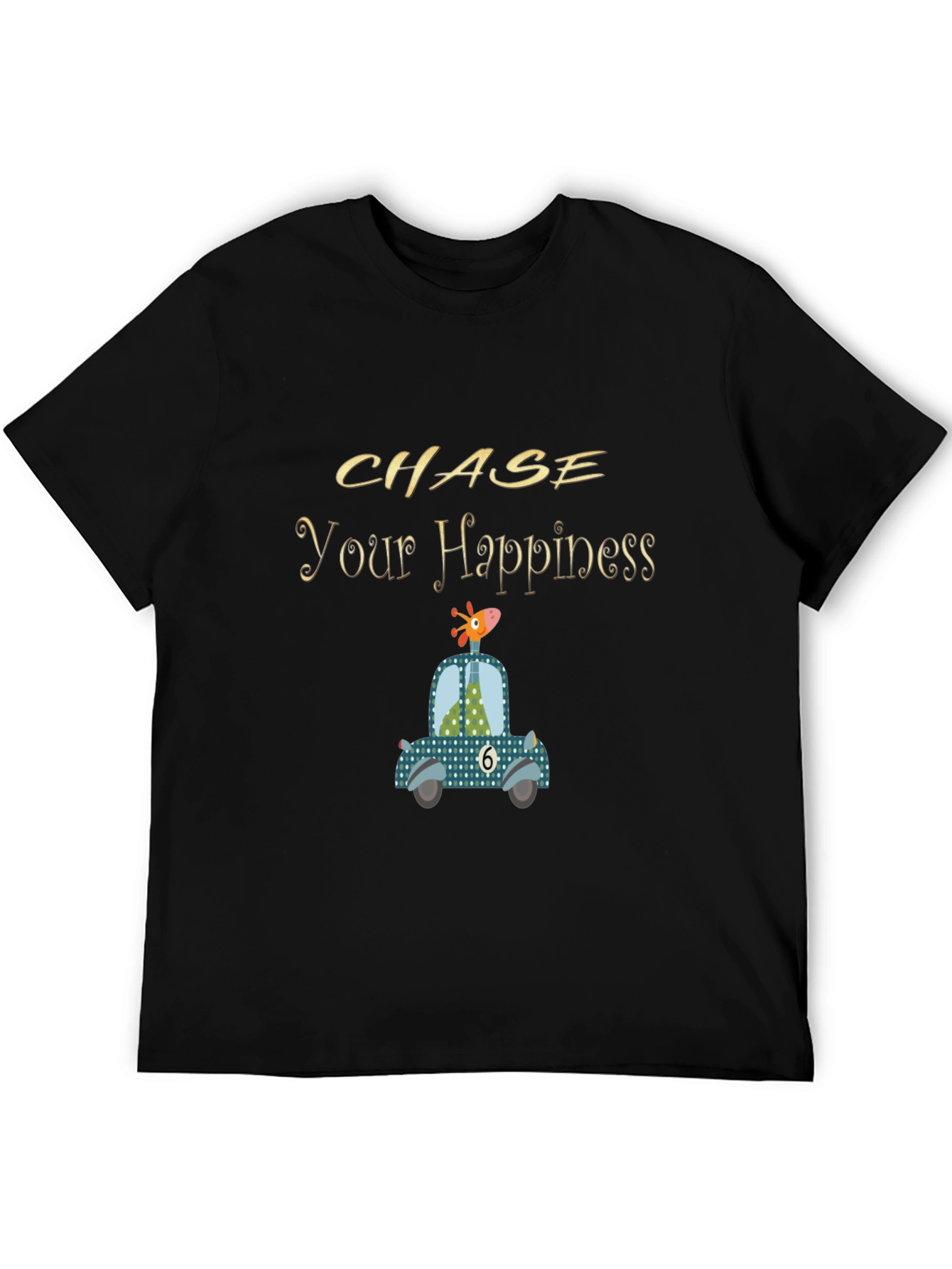 Black Chase Your Happiness Graphic Tee view 5