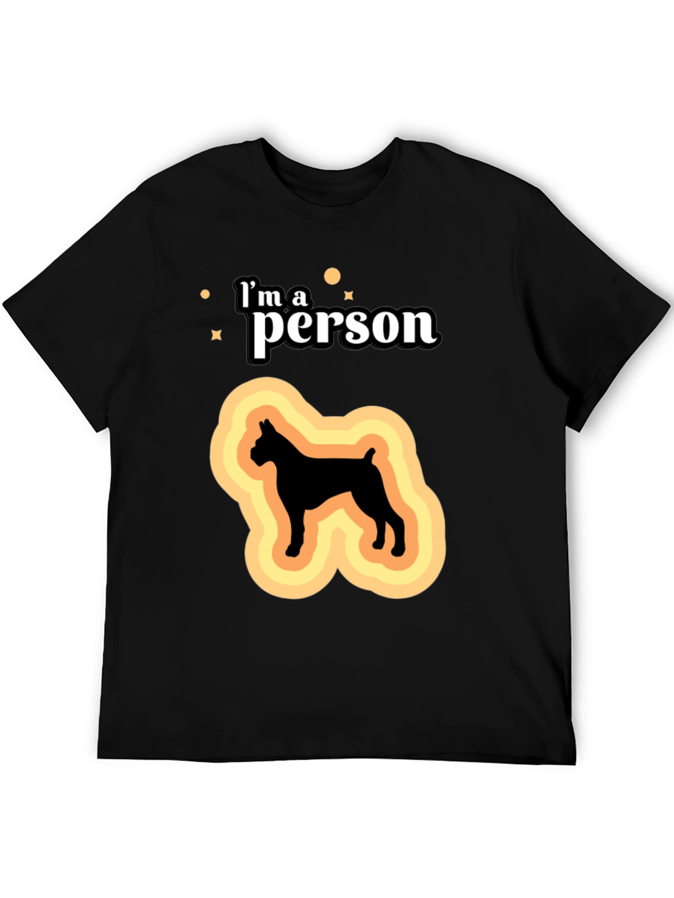 Black I'm a Person Dog Silhouette Black T-Shirt view 5